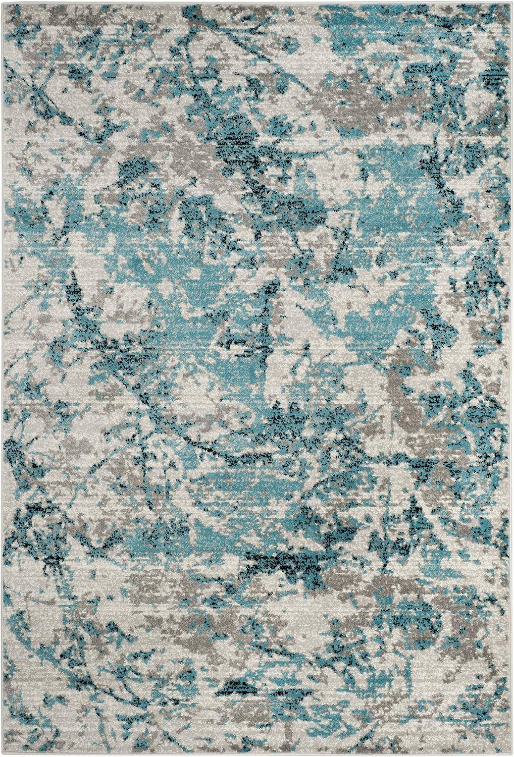 image:imageSAFAVIEH Skyler Collection 8 x 10 BlueIvory SKY186M Modern Abstract NonShedding Living Room Bedroom Dining Home Office Area RugBlueIvory