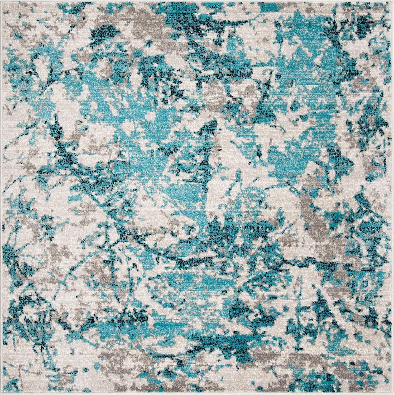 image:imageSAFAVIEH Skyler Collection 8 x 10 BlueIvory SKY186M Modern Abstract NonShedding Living Room Bedroom Dining Home Office Area RugBlueIvory