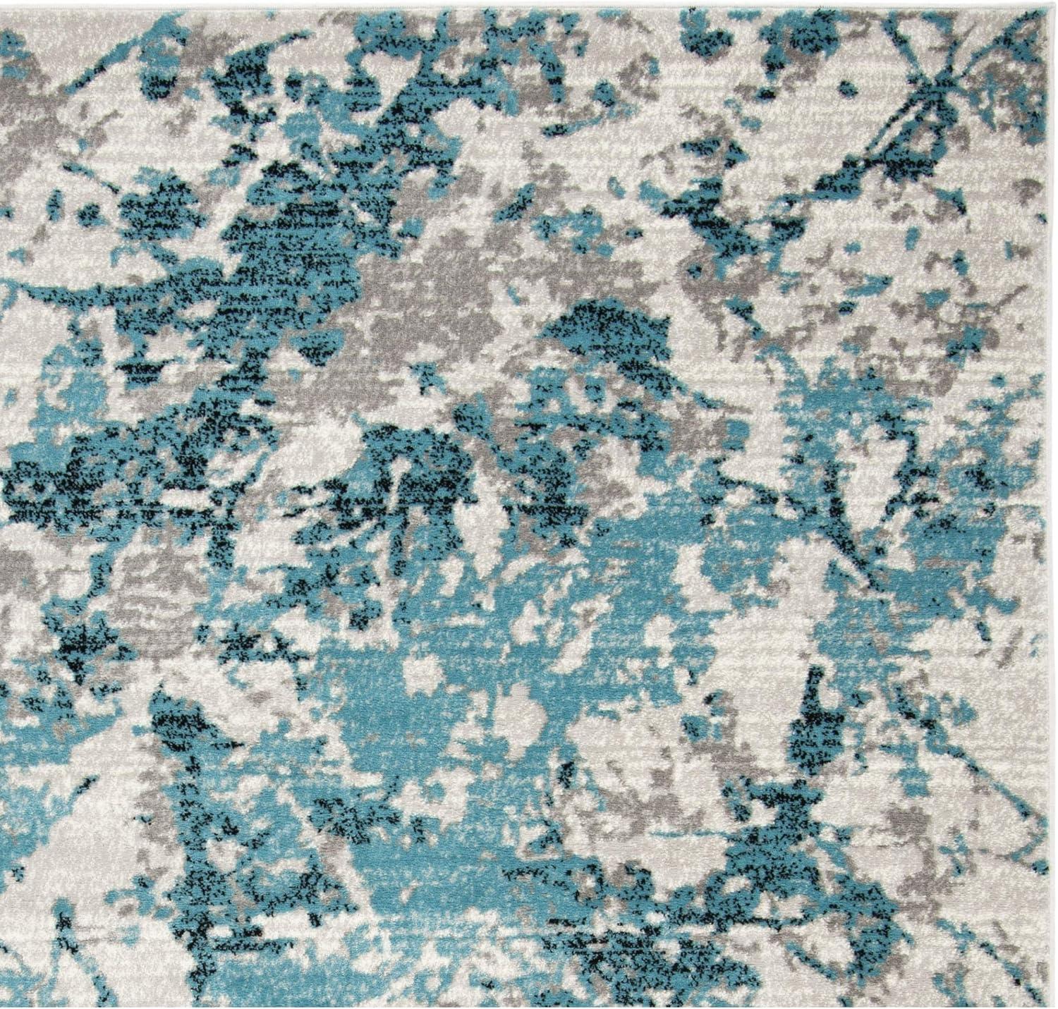 image:imageSAFAVIEH Skyler Collection 8 x 10 BlueIvory SKY186M Modern Abstract NonShedding Living Room Bedroom Dining Home Office Area RugBlueIvory
