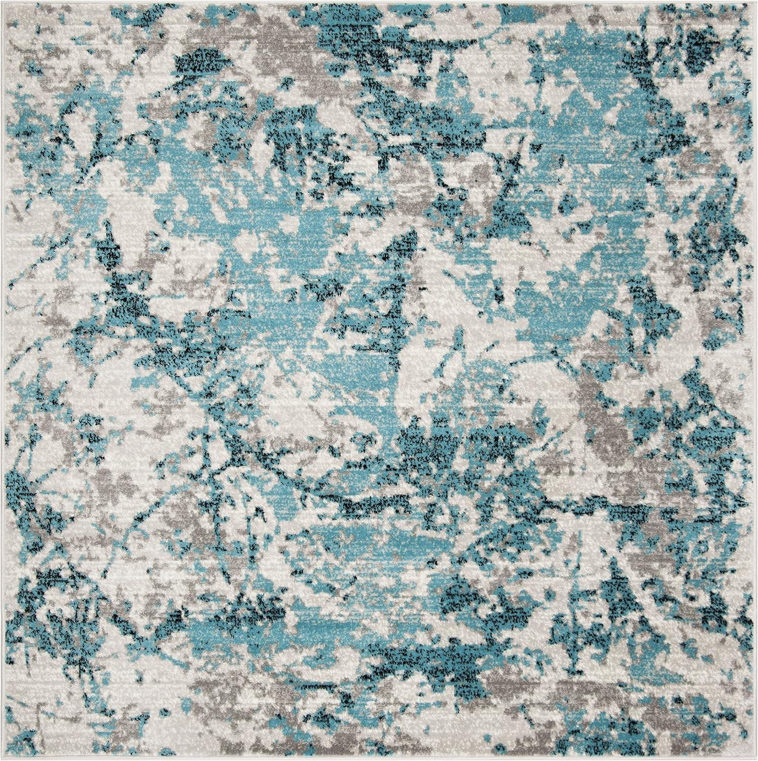 image:imageSAFAVIEH Skyler Collection 8 x 10 BlueIvory SKY186M Modern Abstract NonShedding Living Room Bedroom Dining Home Office Area RugBlueIvory
