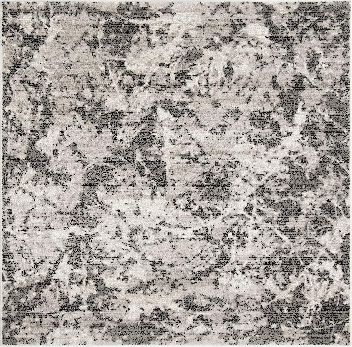 image:imageSAFAVIEH Skyler Collection 8 x 10 BlueIvory SKY186M Modern Abstract NonShedding Living Room Bedroom Dining Home Office Area RugCharcoalIvory