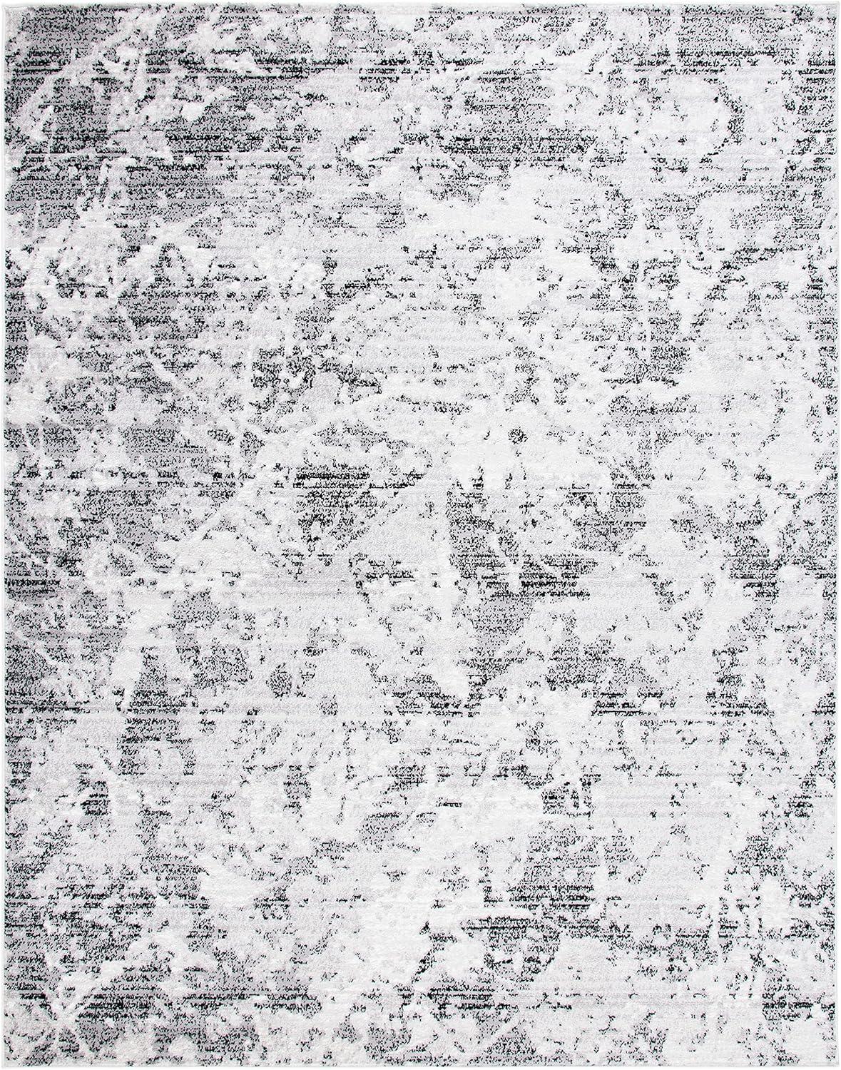 image:imageSAFAVIEH Skyler Collection 8 x 10 BlueIvory SKY186M Modern Abstract NonShedding Living Room Bedroom Dining Home Office Area RugCharcoalIvory