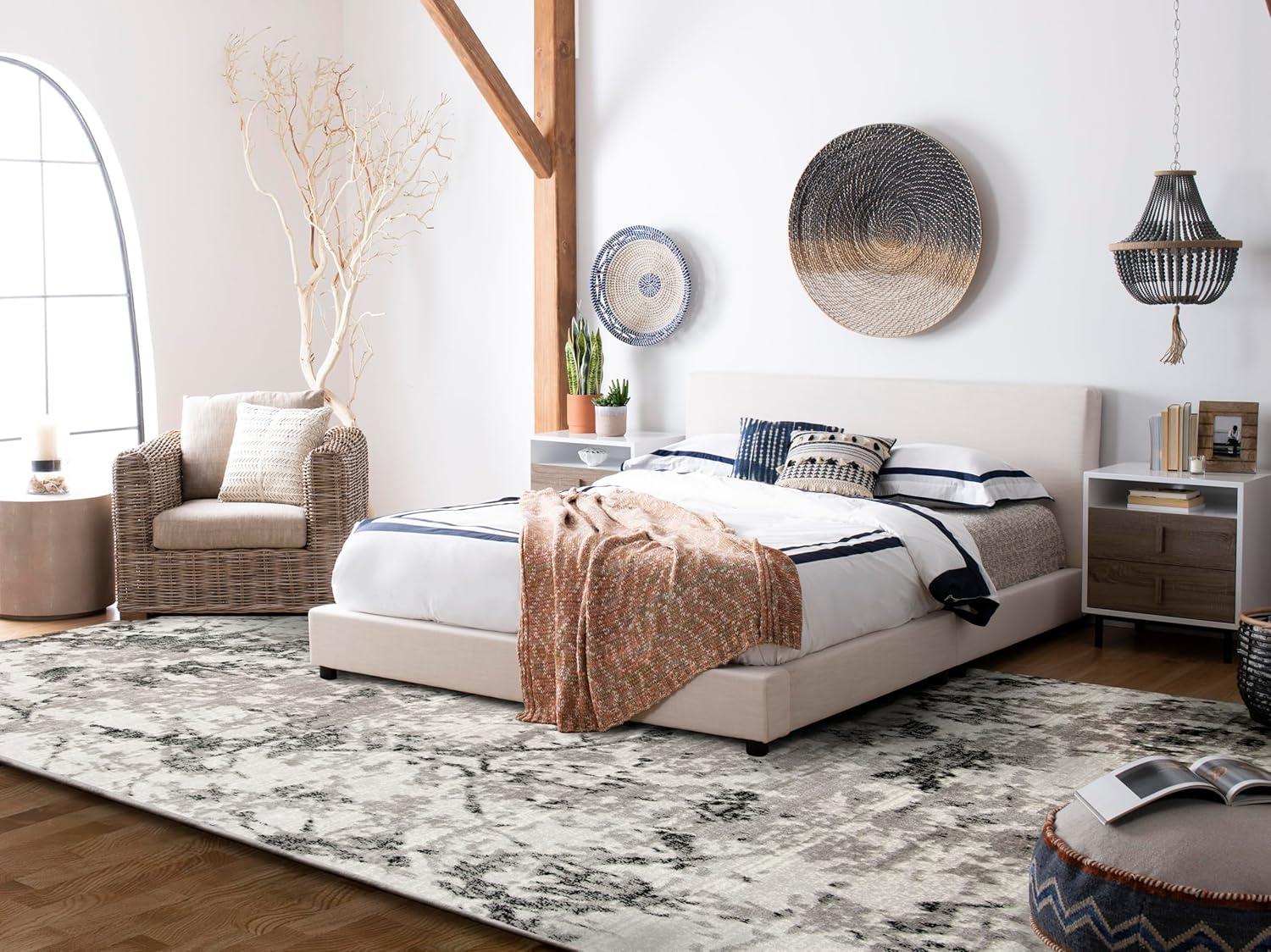 image:imageSAFAVIEH Skyler Collection 8 x 10 BlueIvory SKY186M Modern Abstract NonShedding Living Room Bedroom Dining Home Office Area RugGreyIvory