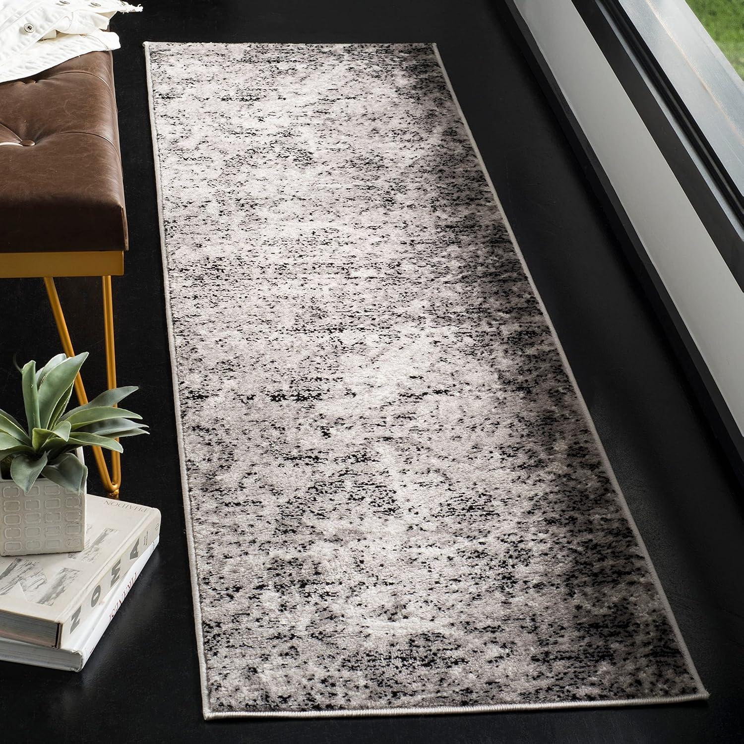 image:imageSAFAVIEH Skyler Collection 8 x 10 BlueIvory SKY186M Modern Abstract NonShedding Living Room Bedroom Dining Home Office Area RugGreyIvory