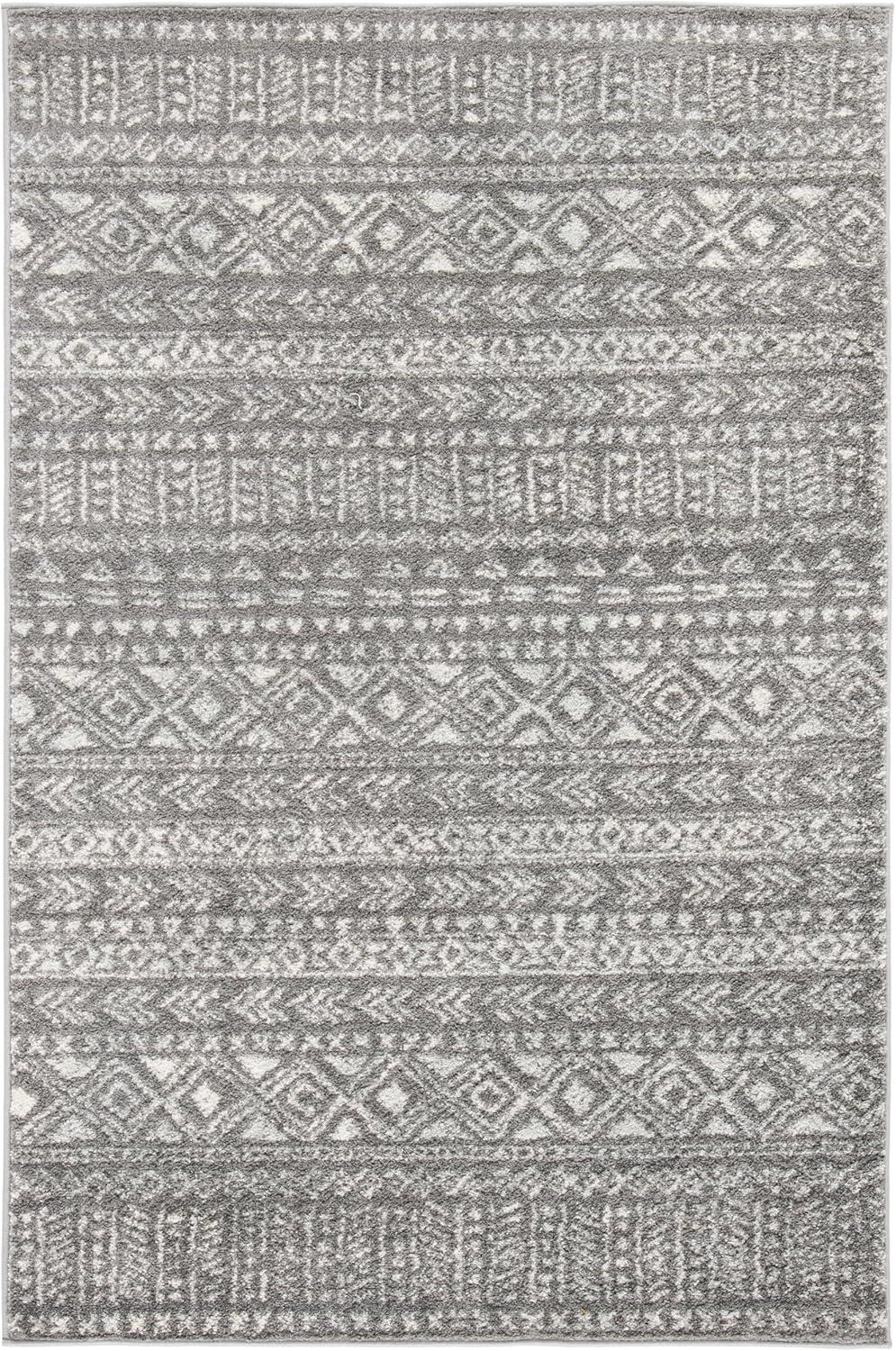 image:imageSAFAVIEH Tulum Collection Area Rug 53 x 76 Dark Grey amp Ivory Moroccan Boho Distressed Design NonShedding amp Easy to Clean Ideal for Living Room Bedroom Dining Space TUL263FDark GreyIvory