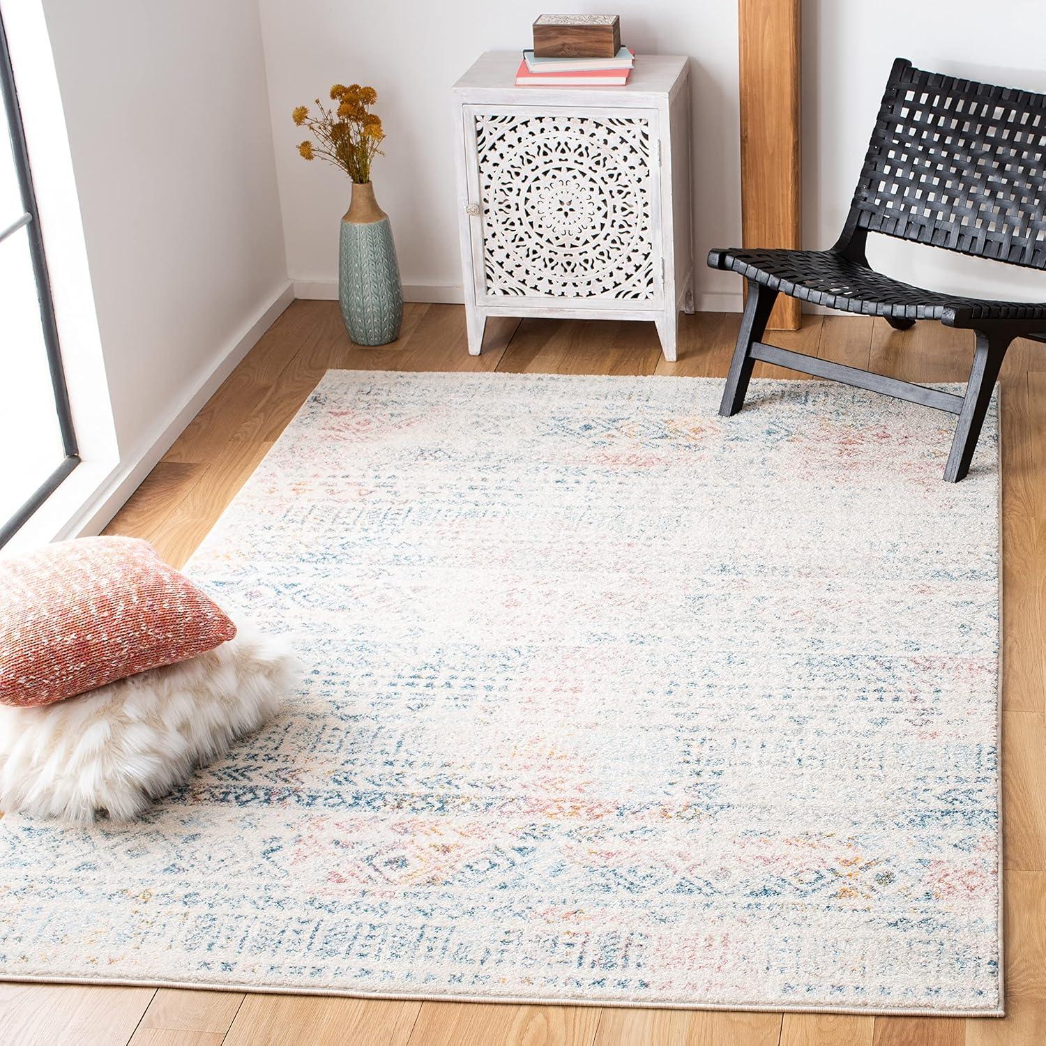 image:imageSAFAVIEH Tulum Collection Area Rug 53 x 76 Dark Grey amp Ivory Moroccan Boho Distressed Design NonShedding amp Easy to Clean Ideal for Living Room Bedroom Dining Space TUL263FDark GreyIvory