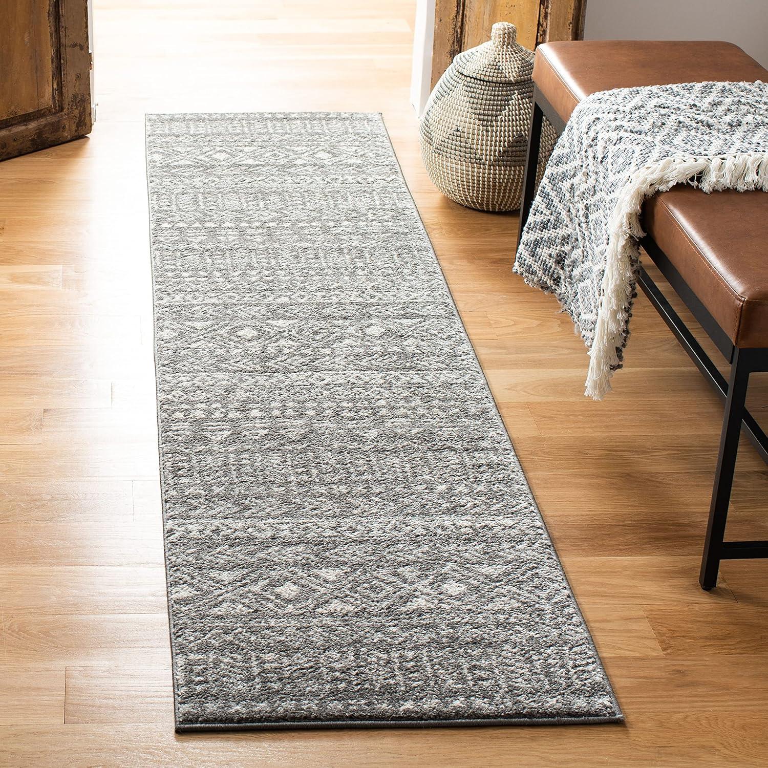 image:imageSAFAVIEH Tulum Collection Area Rug 53 x 76 Dark Grey amp Ivory Moroccan Boho Distressed Design NonShedding amp Easy to Clean Ideal for Living Room Bedroom Dining Space TUL263FDark GreyIvory