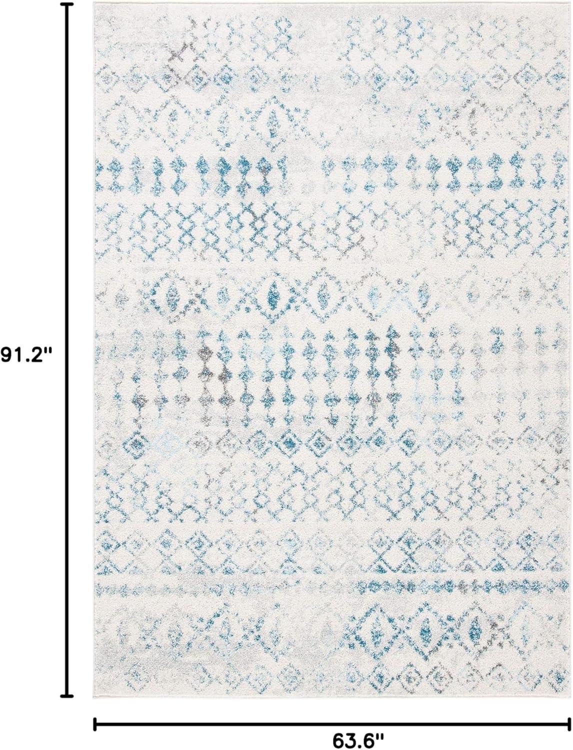 image:imageSAFAVIEH Tulum Collection Area Rug 53 x 76 Ivory amp Grey Moroccan Boho Distressed Design NonShedding amp Easy to Clean Ideal for Living Room Bedroom Dining Space TUL240AIvoryTurquoise