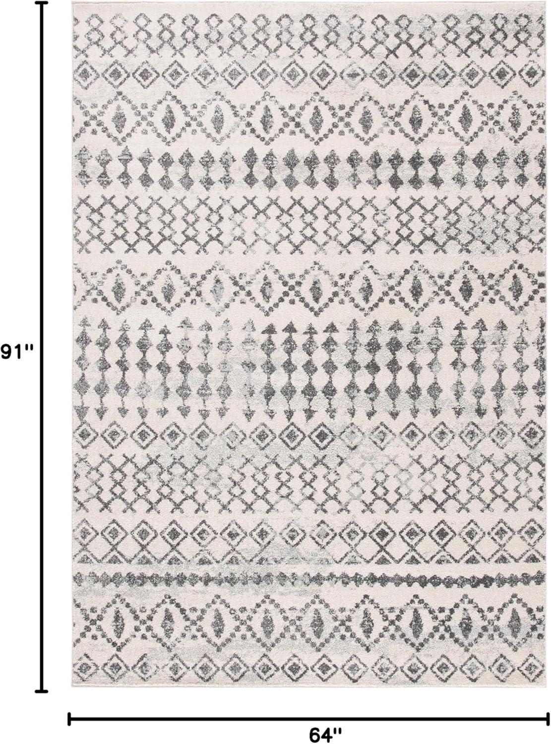 image:imageSAFAVIEH Tulum Collection Area Rug 53 x 76 Ivory amp Grey Moroccan Boho Distressed Design NonShedding amp Easy to Clean Ideal for Living Room Bedroom Dining Space TUL240AIvoryGrey