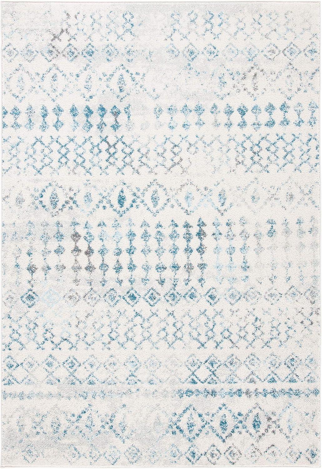 image:imageSAFAVIEH Tulum Collection Area Rug 53 x 76 Ivory amp Grey Moroccan Boho Distressed Design NonShedding amp Easy to Clean Ideal for Living Room Bedroom Dining Space TUL240AIvoryTurquoise