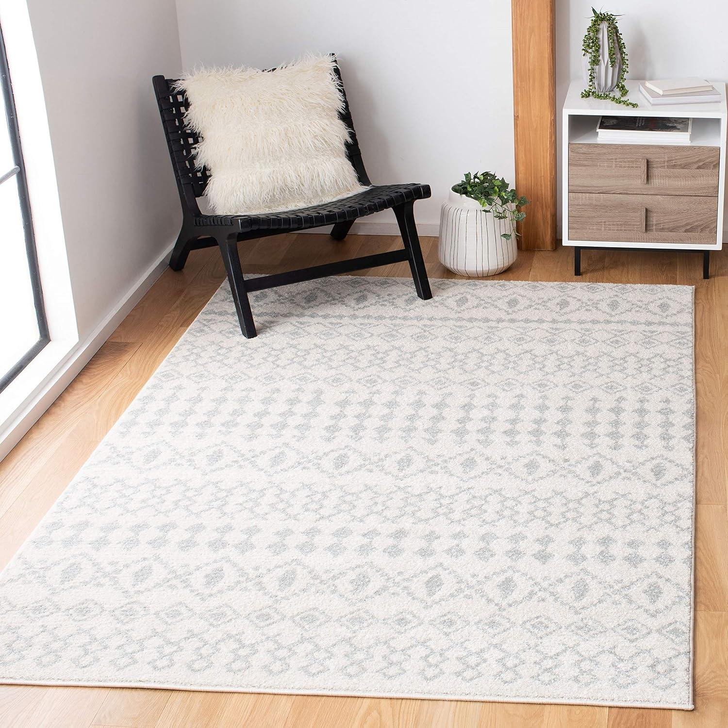 image:imageSAFAVIEH Tulum Collection Area Rug 53 x 76 Ivory amp Grey Moroccan Boho Distressed Design NonShedding amp Easy to Clean Ideal for Living Room Bedroom Dining Space TUL240AIvoryLight Grey