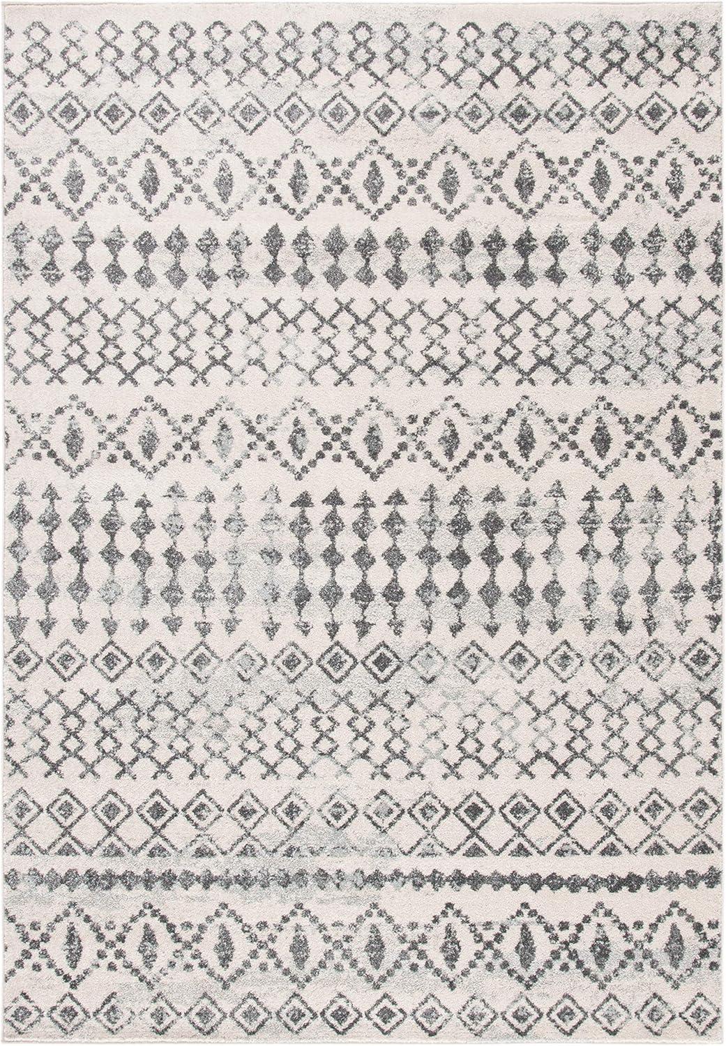 image:imageSAFAVIEH Tulum Collection Area Rug 53 x 76 Ivory amp Grey Moroccan Boho Distressed Design NonShedding amp Easy to Clean Ideal for Living Room Bedroom Dining Space TUL240AIvoryGrey
