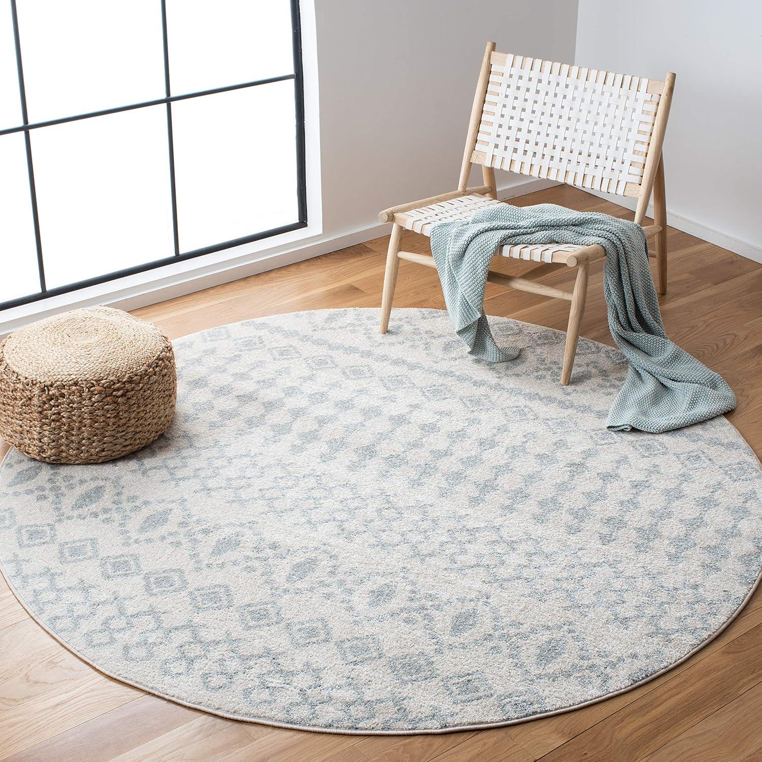image:imageSAFAVIEH Tulum Collection Area Rug 53 x 76 Ivory amp Grey Moroccan Boho Distressed Design NonShedding amp Easy to Clean Ideal for Living Room Bedroom Dining Space TUL240AIvoryLight Grey