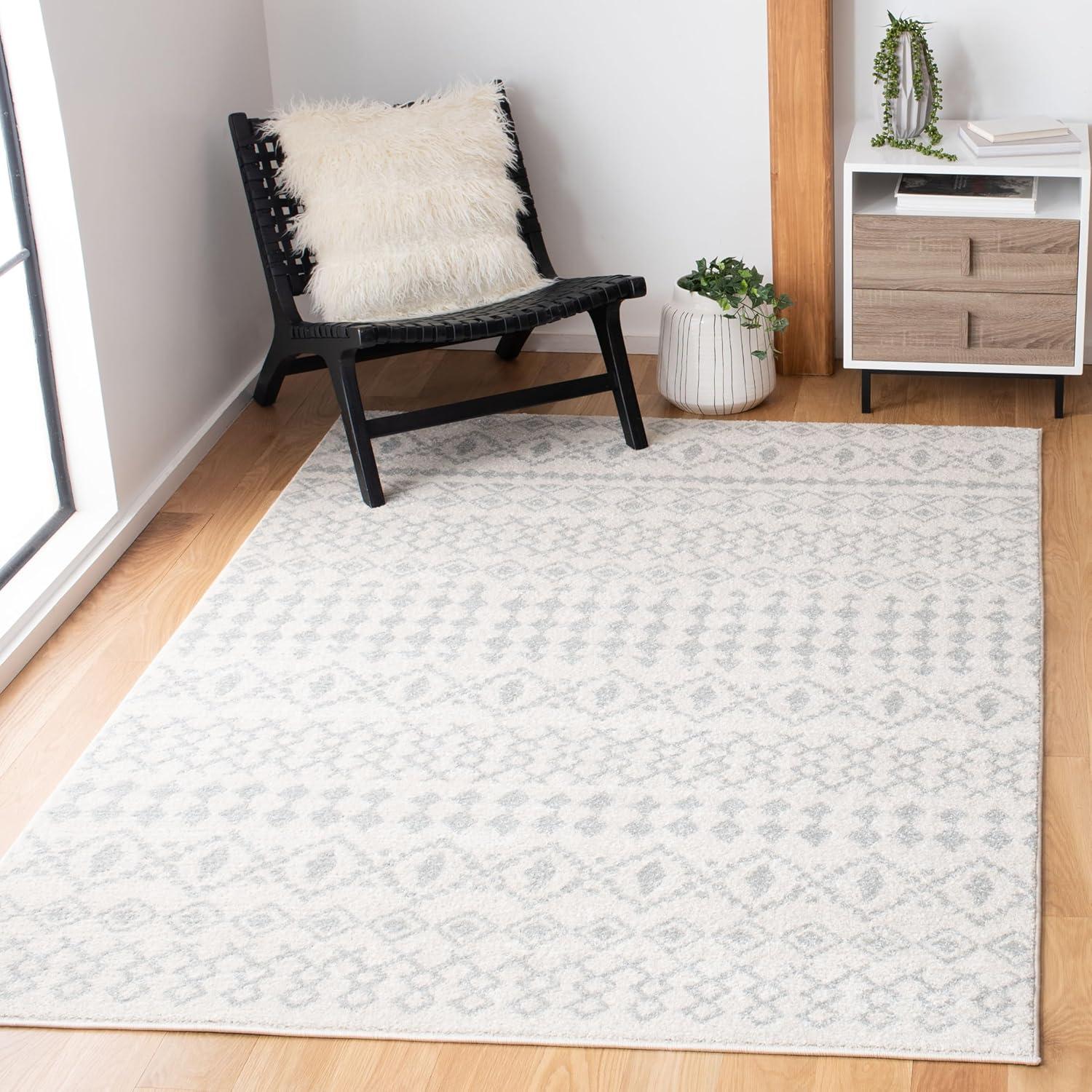 image:imageSAFAVIEH Tulum Collection Area Rug 53 x 76 Ivory amp Grey Moroccan Boho Distressed Design NonShedding amp Easy to Clean Ideal for Living Room Bedroom Dining Space TUL240AIvoryLight Grey