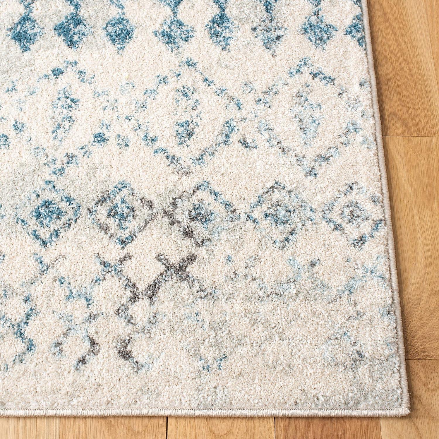image:imageSAFAVIEH Tulum Collection Area Rug 53 x 76 Ivory amp Grey Moroccan Boho Distressed Design NonShedding amp Easy to Clean Ideal for Living Room Bedroom Dining Space TUL240AIvoryTurquoise