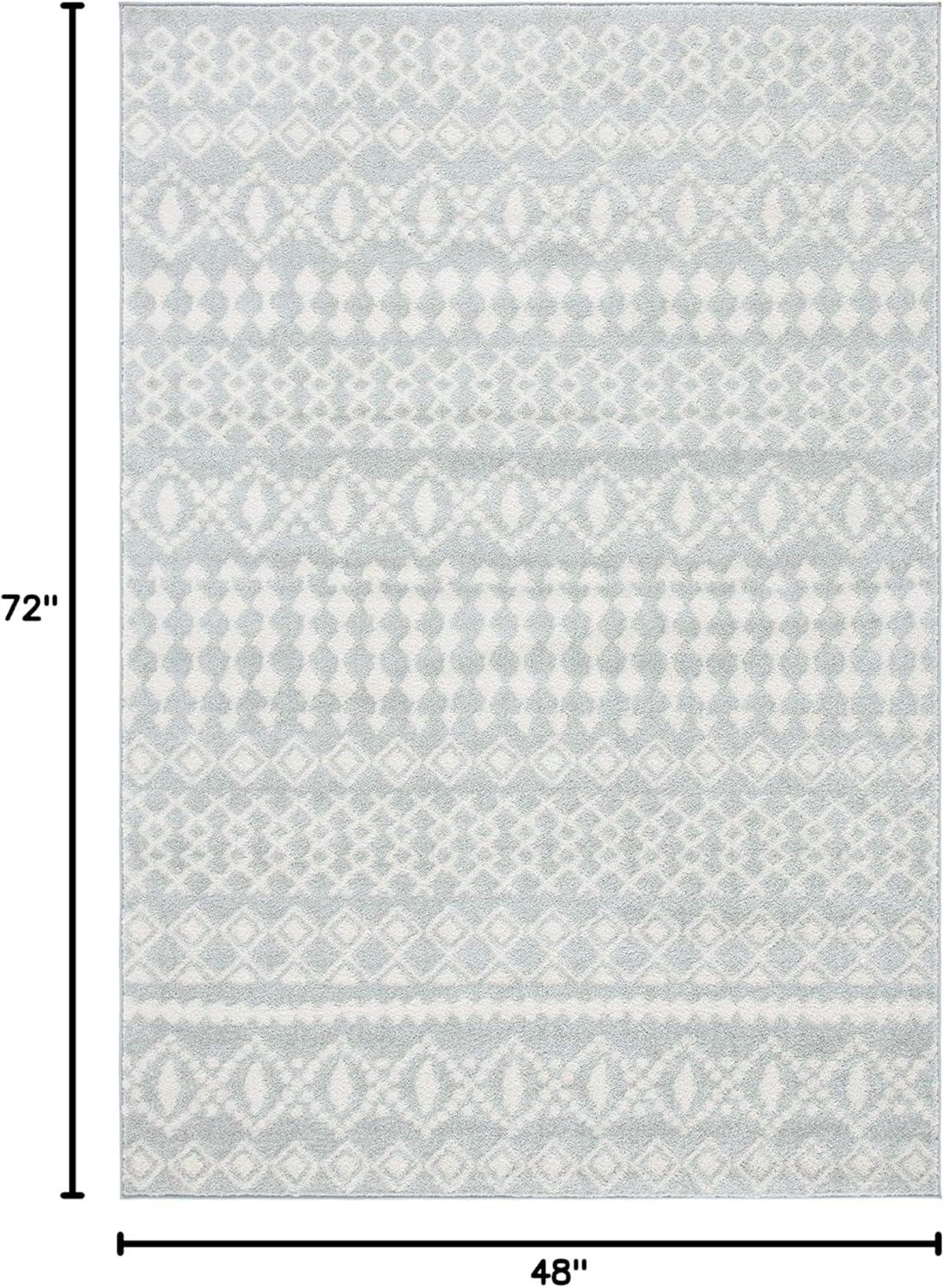 image:imageSAFAVIEH Tulum Collection Area Rug 53 x 76 Ivory amp Grey Moroccan Boho Distressed Design NonShedding amp Easy to Clean Ideal for Living Room Bedroom Dining Space TUL240ALight GreyIvory