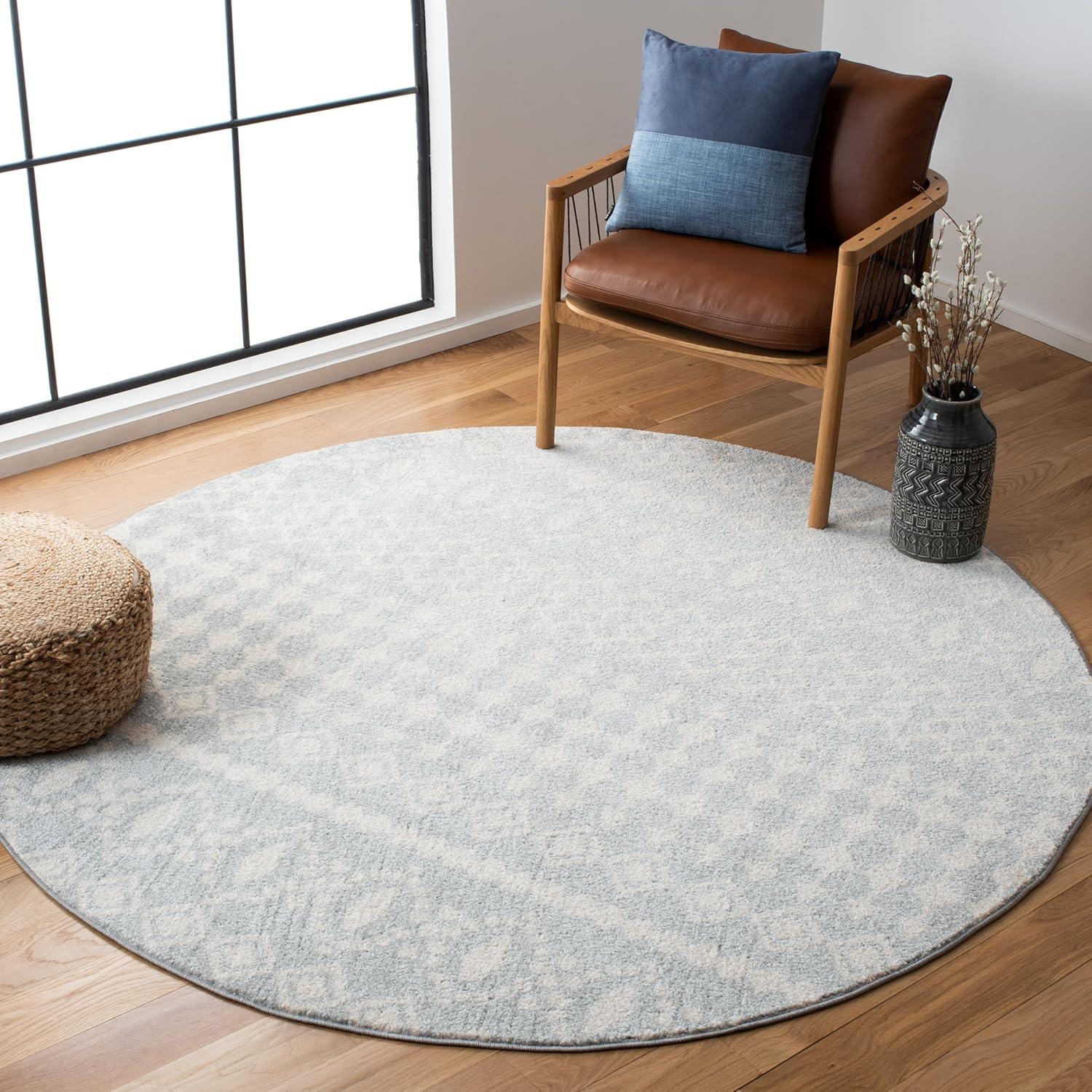 image:imageSAFAVIEH Tulum Collection Area Rug 53 x 76 Ivory amp Grey Moroccan Boho Distressed Design NonShedding amp Easy to Clean Ideal for Living Room Bedroom Dining Space TUL240ALight GreyIvory
