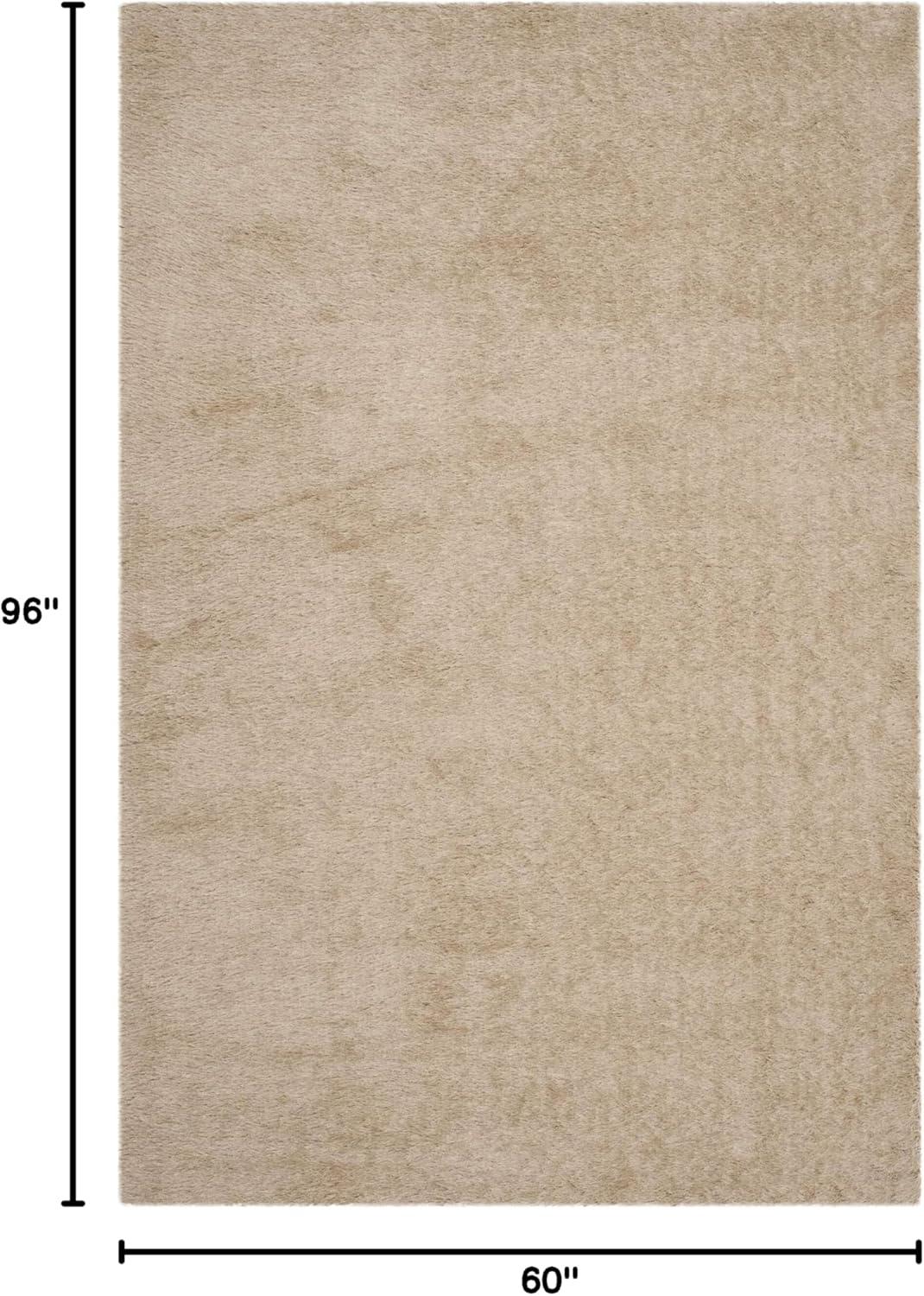 image:imageSAFAVIEH Venice Shag Collection Area Rug 5 x 7 Champagne Handmade Glam 3inch Thick Ideal for High Traffic Areas in Living Room Bedroom SG256CChampagne