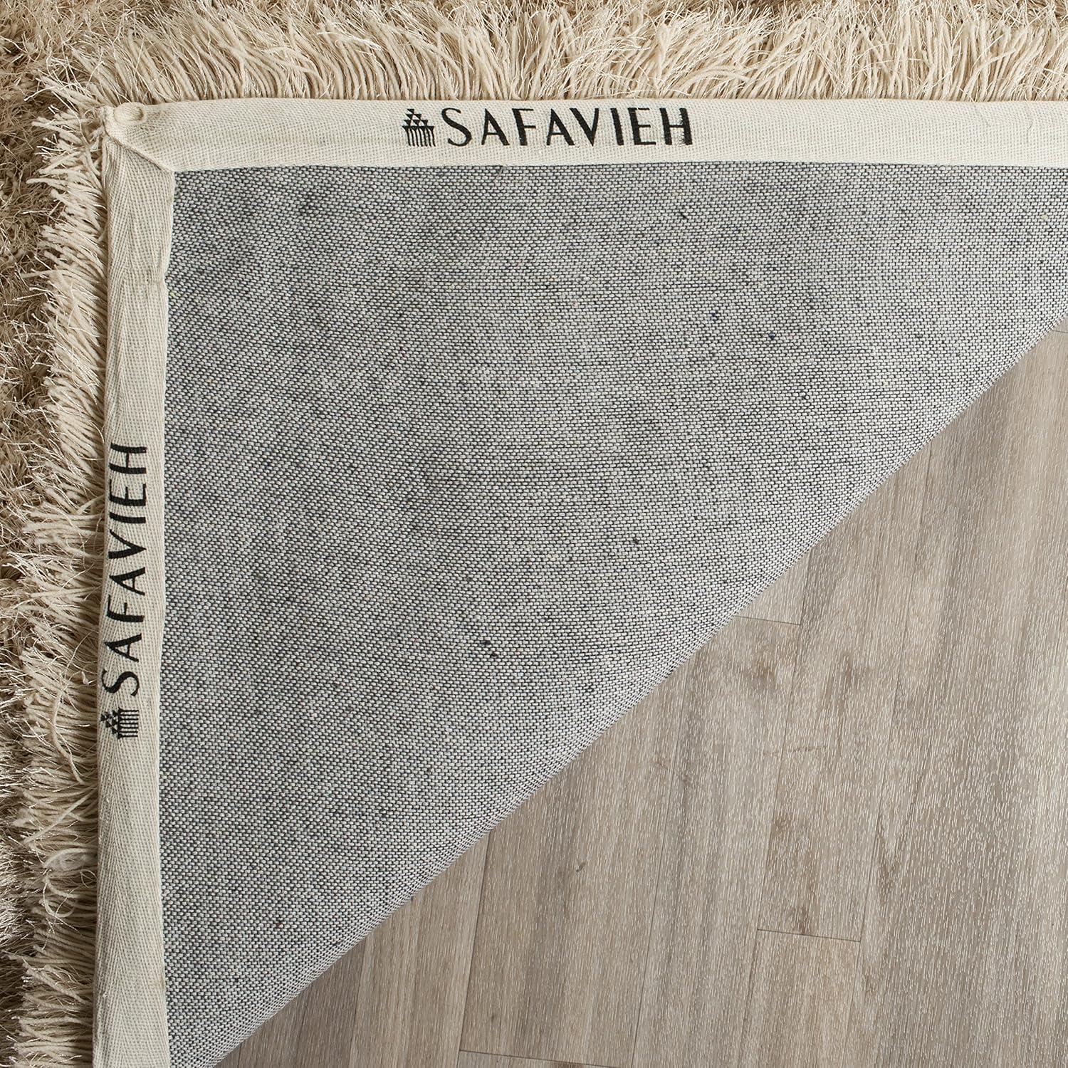 image:imageSAFAVIEH Venice Shag Collection Area Rug 5 x 7 Champagne Handmade Glam 3inch Thick Ideal for High Traffic Areas in Living Room Bedroom SG256CChampagne