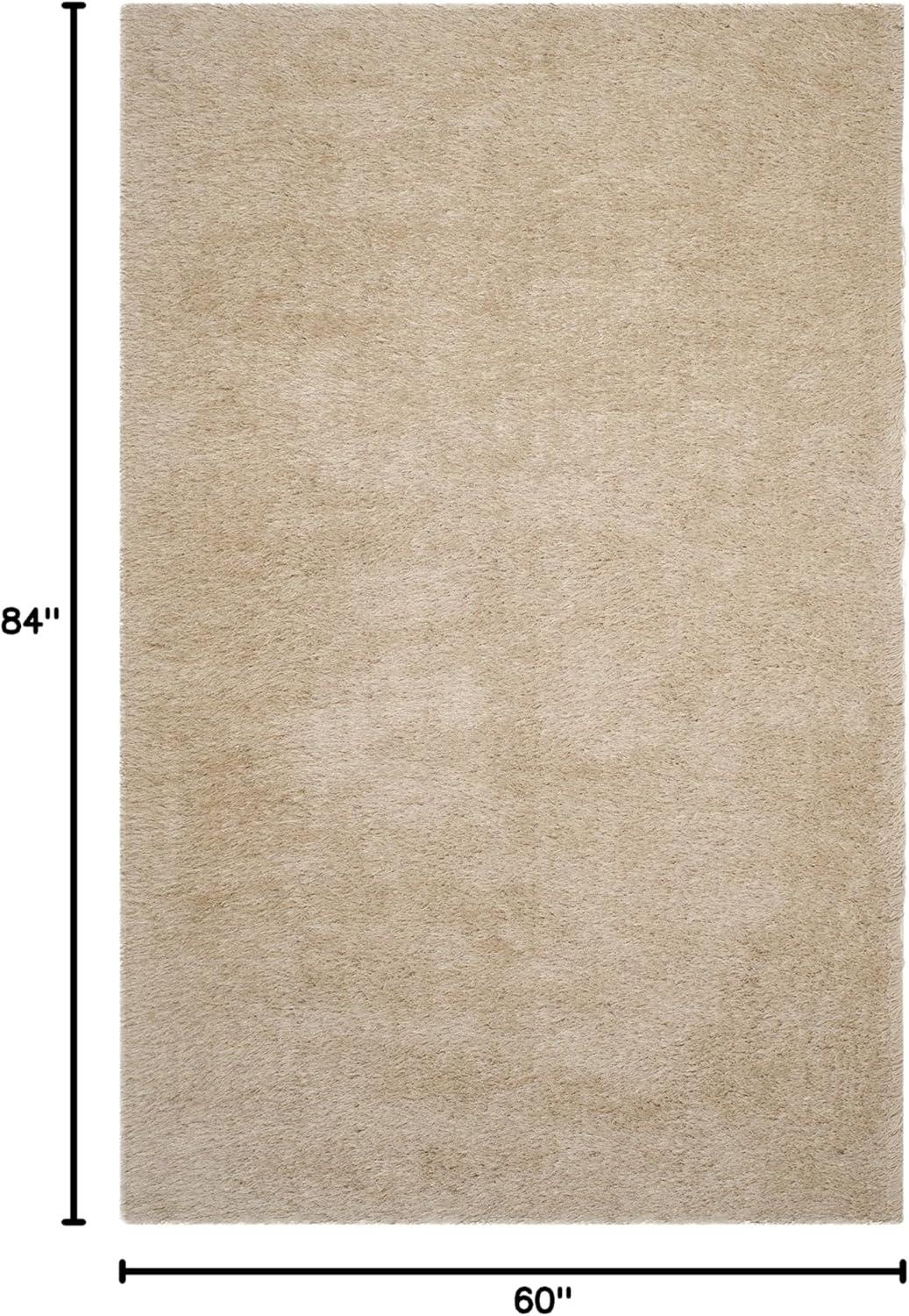 image:imageSAFAVIEH Venice Shag Collection Area Rug 5 x 7 Champagne Handmade Glam 3inch Thick Ideal for High Traffic Areas in Living Room Bedroom SG256CChampagne