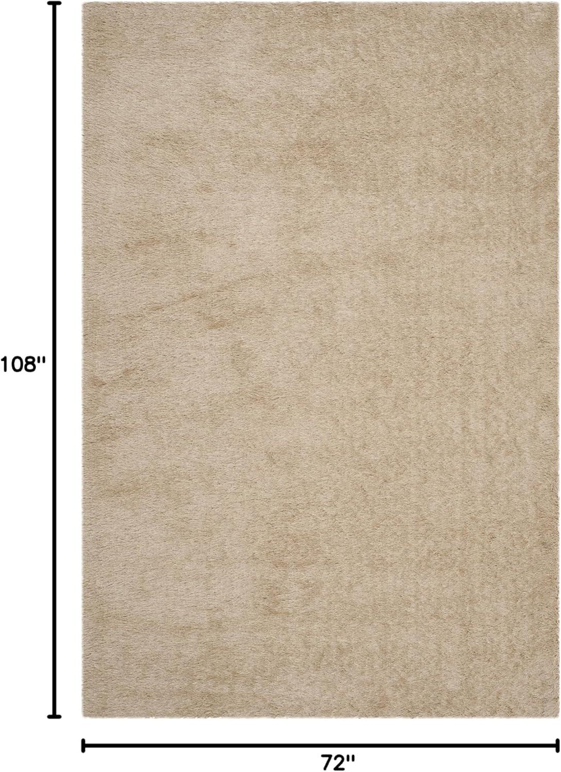 image:imageSAFAVIEH Venice Shag Collection Area Rug 5 x 7 Champagne Handmade Glam 3inch Thick Ideal for High Traffic Areas in Living Room Bedroom SG256CChampagne