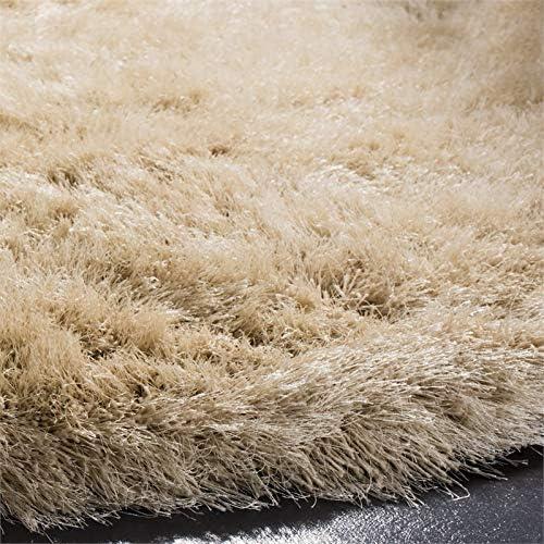 image:imageSAFAVIEH Venice Shag Collection Area Rug 5 x 7 Champagne Handmade Glam 3inch Thick Ideal for High Traffic Areas in Living Room Bedroom SG256CChampagne