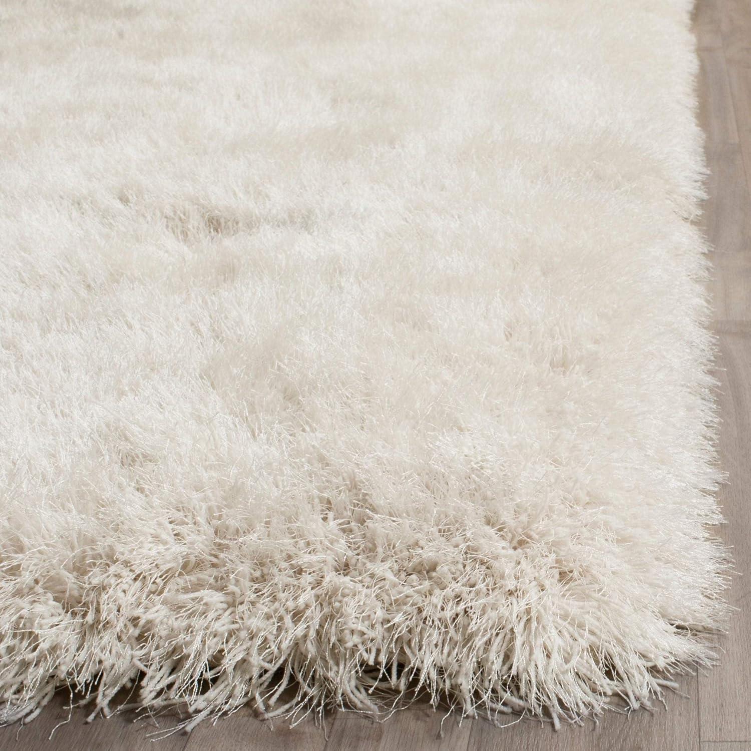 image:imageSAFAVIEH Venice Shag Collection Area Rug 5 x 7 Champagne Handmade Glam 3inch Thick Ideal for High Traffic Areas in Living Room Bedroom SG256CPearl