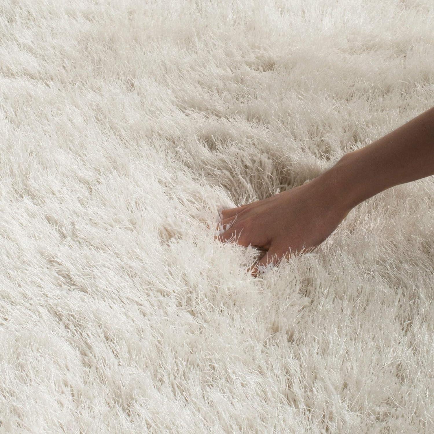 image:imageSAFAVIEH Venice Shag Collection Area Rug 5 x 7 Champagne Handmade Glam 3inch Thick Ideal for High Traffic Areas in Living Room Bedroom SG256CPearl