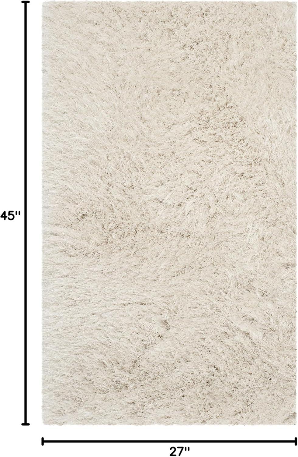 image:imageSAFAVIEH Venice Shag Collection Area Rug 5 x 7 Champagne Handmade Glam 3inch Thick Ideal for High Traffic Areas in Living Room Bedroom SG256CPearl