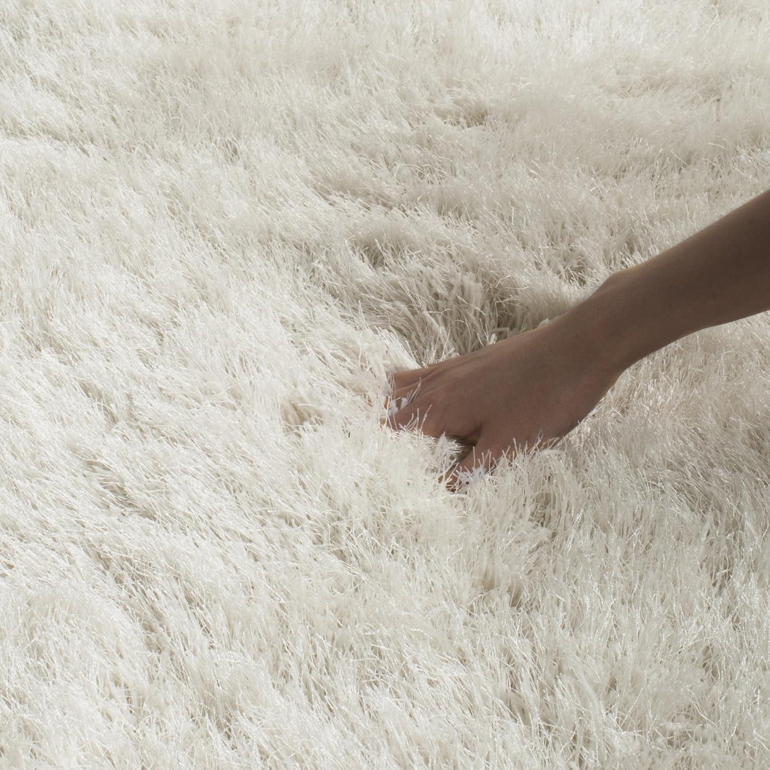 image:imageSAFAVIEH Venice Shag Collection Area Rug 5 x 7 Champagne Handmade Glam 3inch Thick Ideal for High Traffic Areas in Living Room Bedroom SG256CPearl