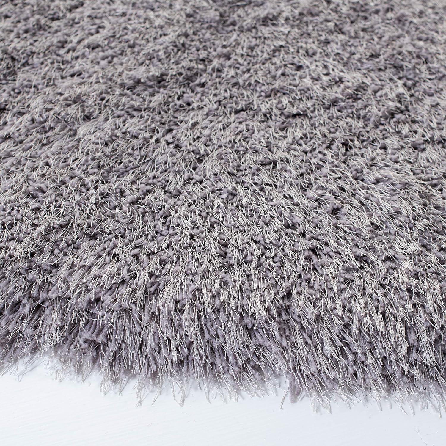 image:imageSAFAVIEH Venice Shag Collection Area Rug 5 x 7 Champagne Handmade Glam 3inch Thick Ideal for High Traffic Areas in Living Room Bedroom SG256CSilver