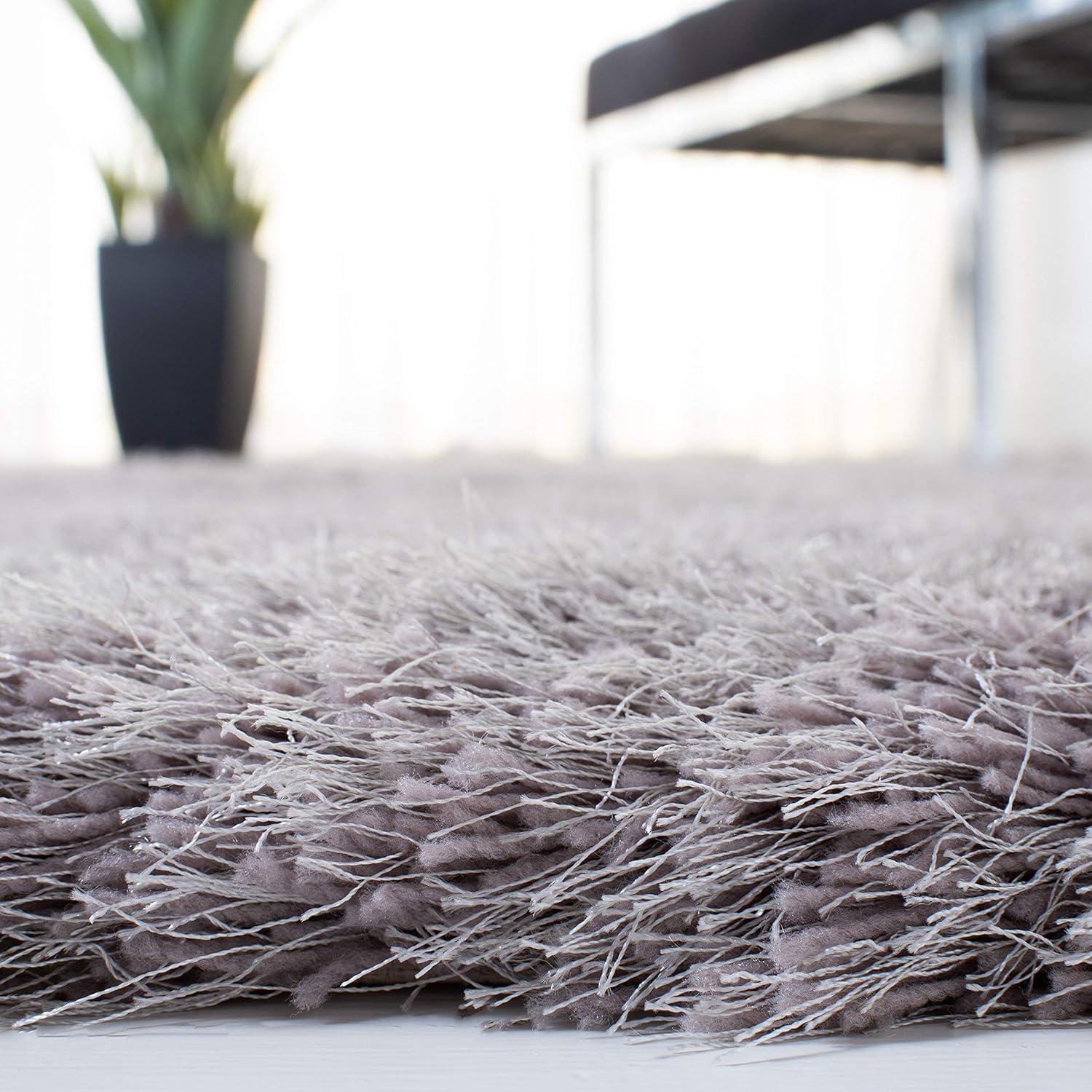 image:imageSAFAVIEH Venice Shag Collection Area Rug 5 x 7 Champagne Handmade Glam 3inch Thick Ideal for High Traffic Areas in Living Room Bedroom SG256CSilver