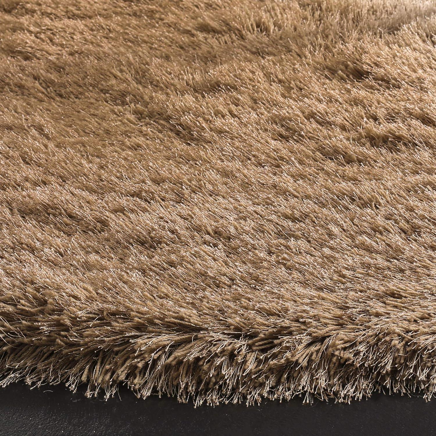 image:imageSAFAVIEH Venice Shag Collection Area Rug 5 x 7 Champagne Handmade Glam 3inch Thick Ideal for High Traffic Areas in Living Room Bedroom SG256CTaupe
