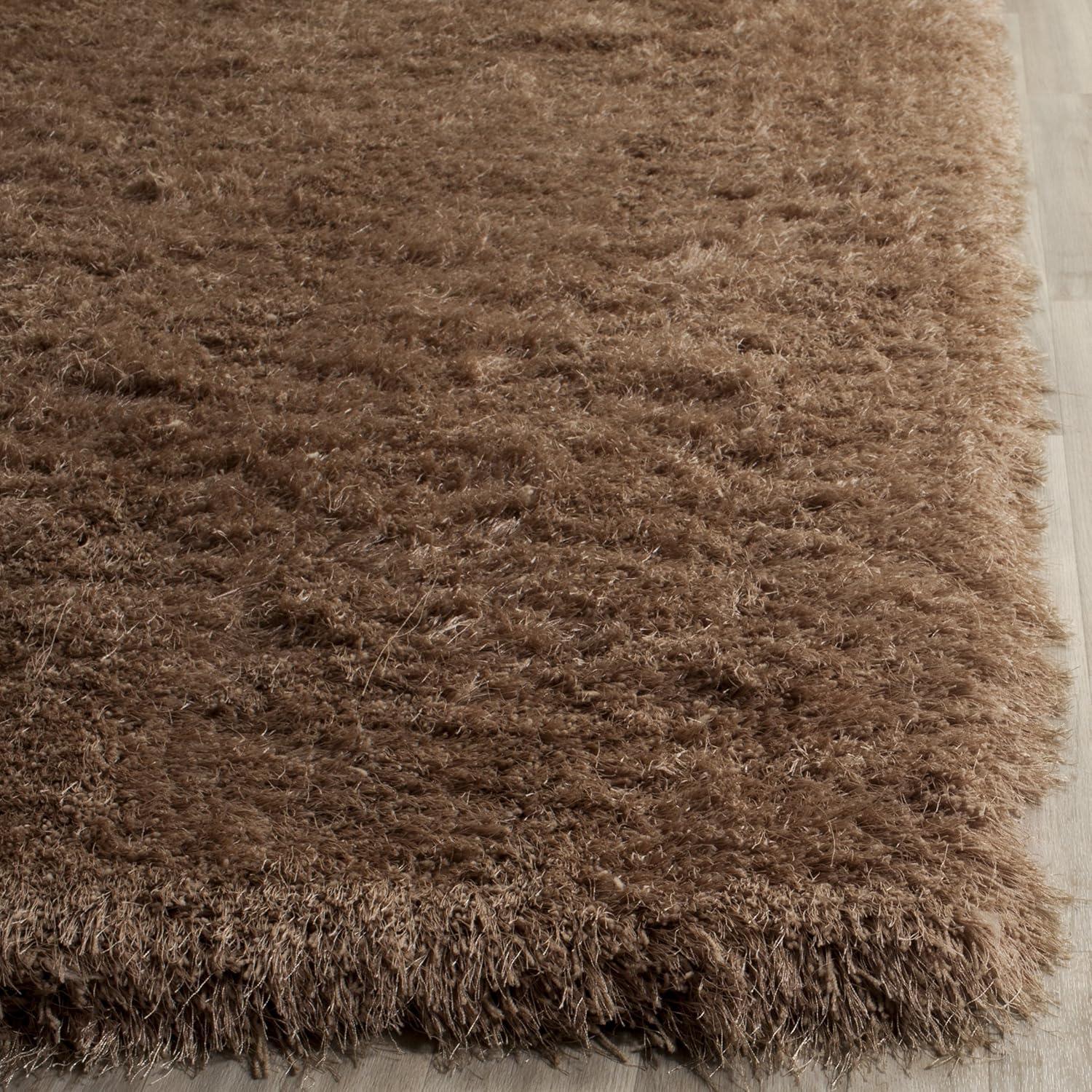 image:imageSAFAVIEH Venice Shag Collection Area Rug 5 x 7 Champagne Handmade Glam 3inch Thick Ideal for High Traffic Areas in Living Room Bedroom SG256CTaupe