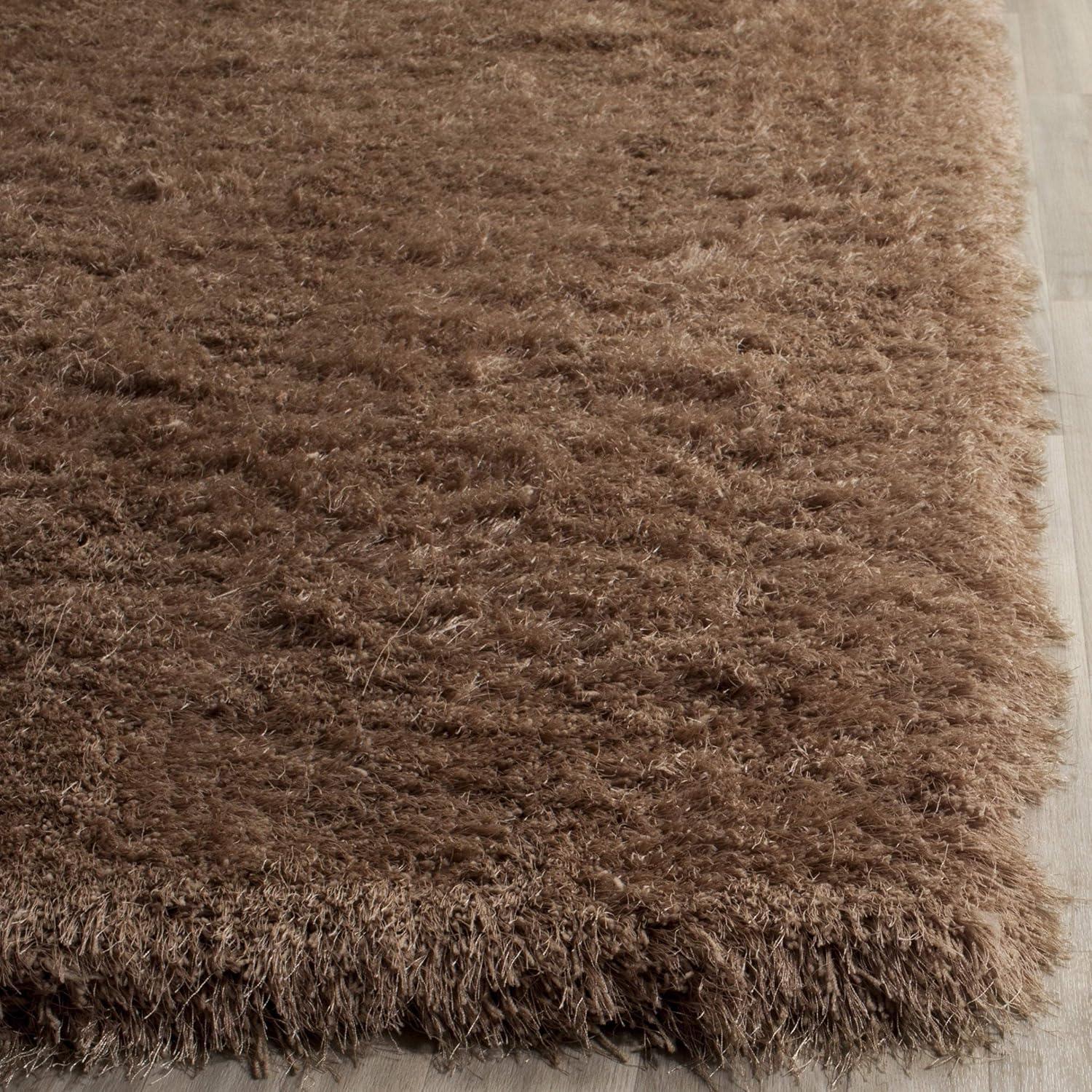image:imageSAFAVIEH Venice Shag Collection Area Rug 5 x 7 Champagne Handmade Glam 3inch Thick Ideal for High Traffic Areas in Living Room Bedroom SG256CTaupe