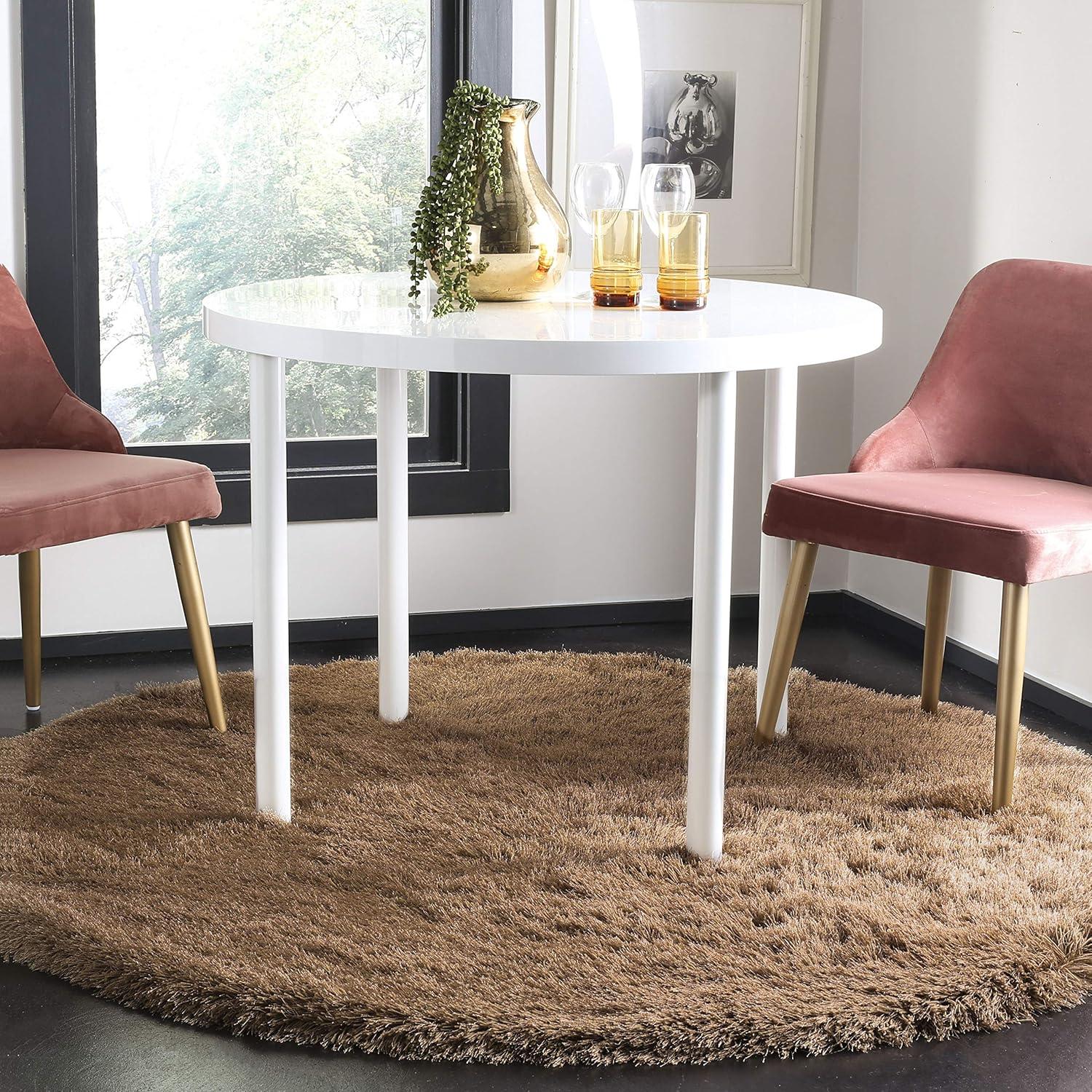 image:imageSAFAVIEH Venice Shag Collection Area Rug 5 x 7 Champagne Handmade Glam 3inch Thick Ideal for High Traffic Areas in Living Room Bedroom SG256CTaupe