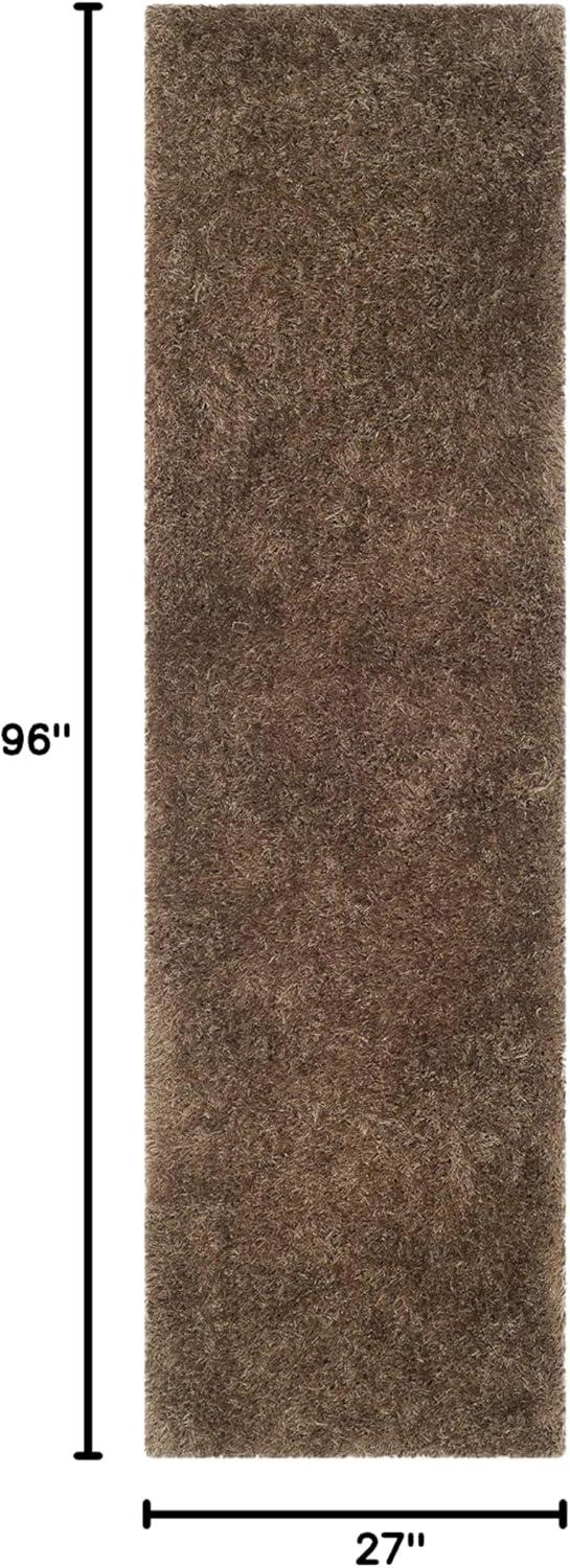 image:imageSAFAVIEH Venice Shag Collection Area Rug 5 x 7 Champagne Handmade Glam 3inch Thick Ideal for High Traffic Areas in Living Room Bedroom SG256CTaupe
