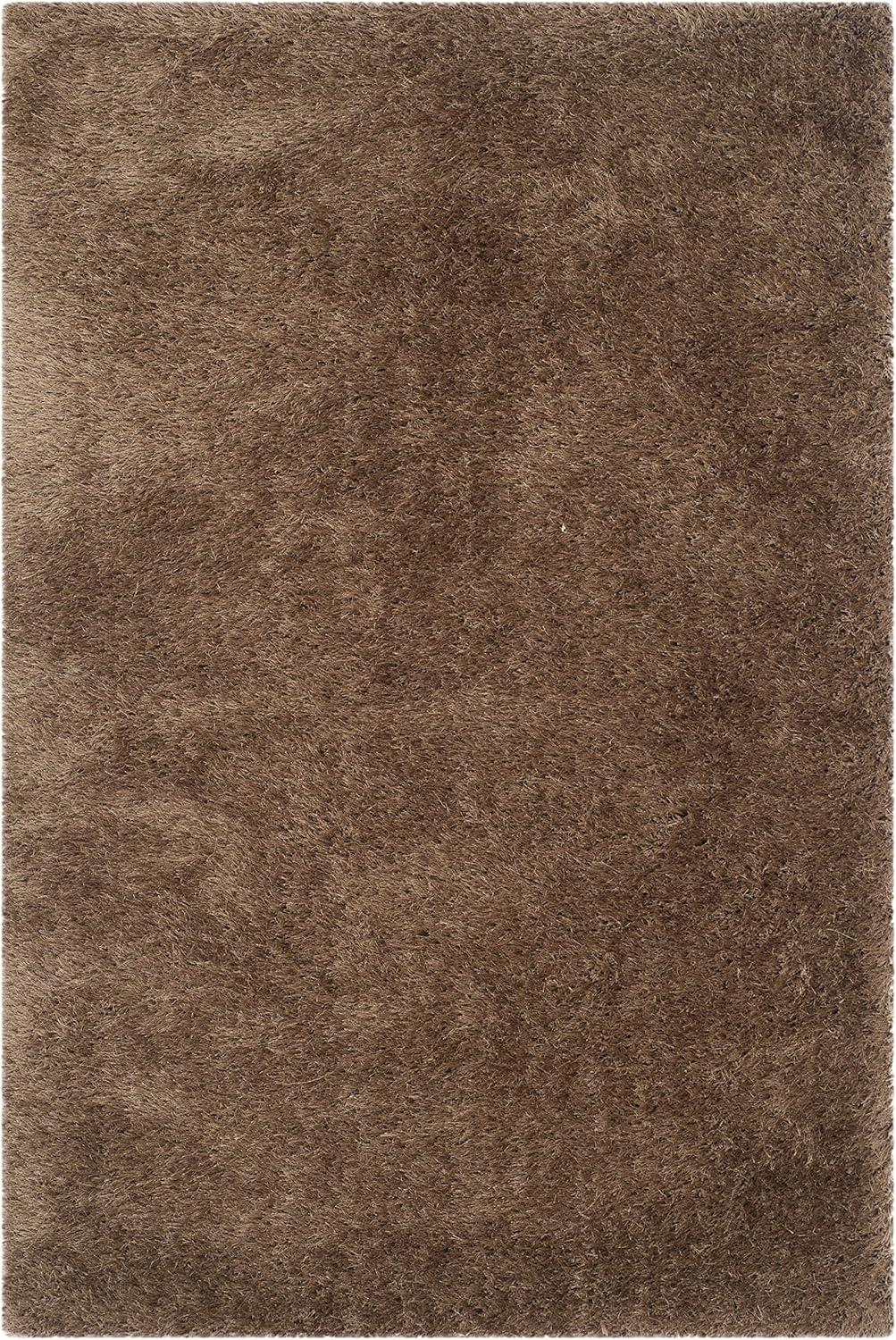 image:imageSAFAVIEH Venice Shag Collection Area Rug 5 x 7 Champagne Handmade Glam 3inch Thick Ideal for High Traffic Areas in Living Room Bedroom SG256CTaupe