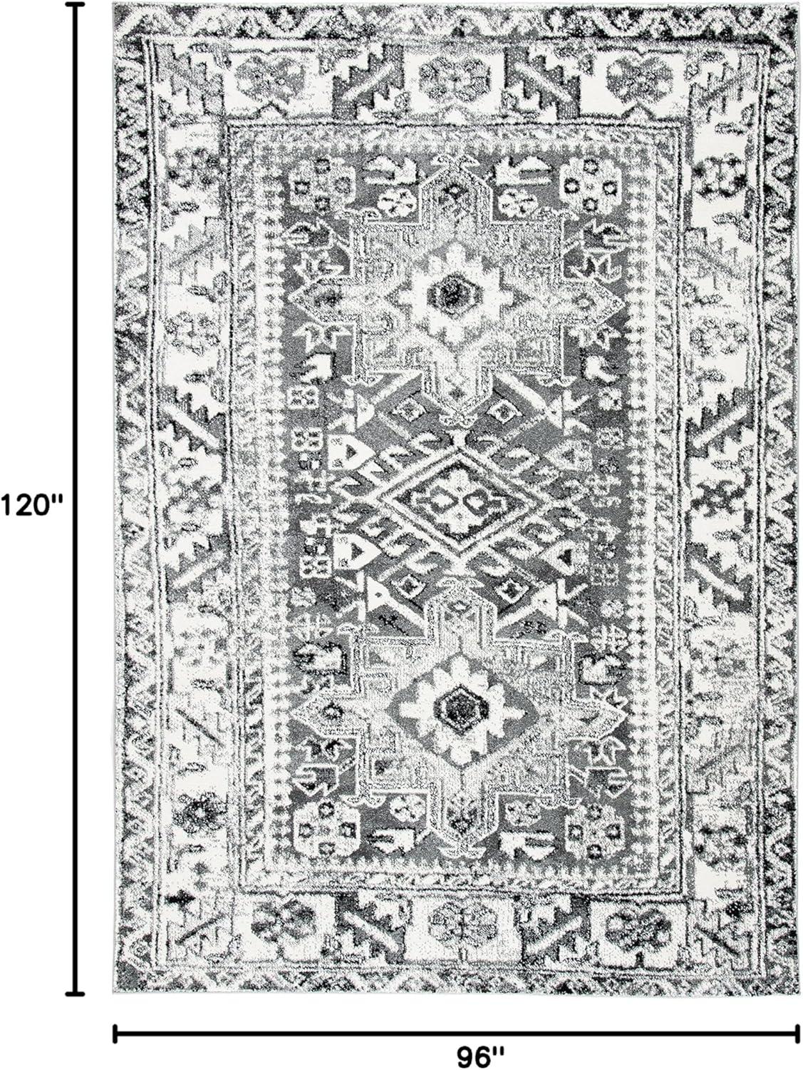 image:imageSAFAVIEH Vintage Hamadan Collection Area Rug 8 Round Red amp Multi Traditional Persian Design NonShedding amp Easy to Clean Ideal for Living Room Bedroom Dining Space VTH211AGreyIvory