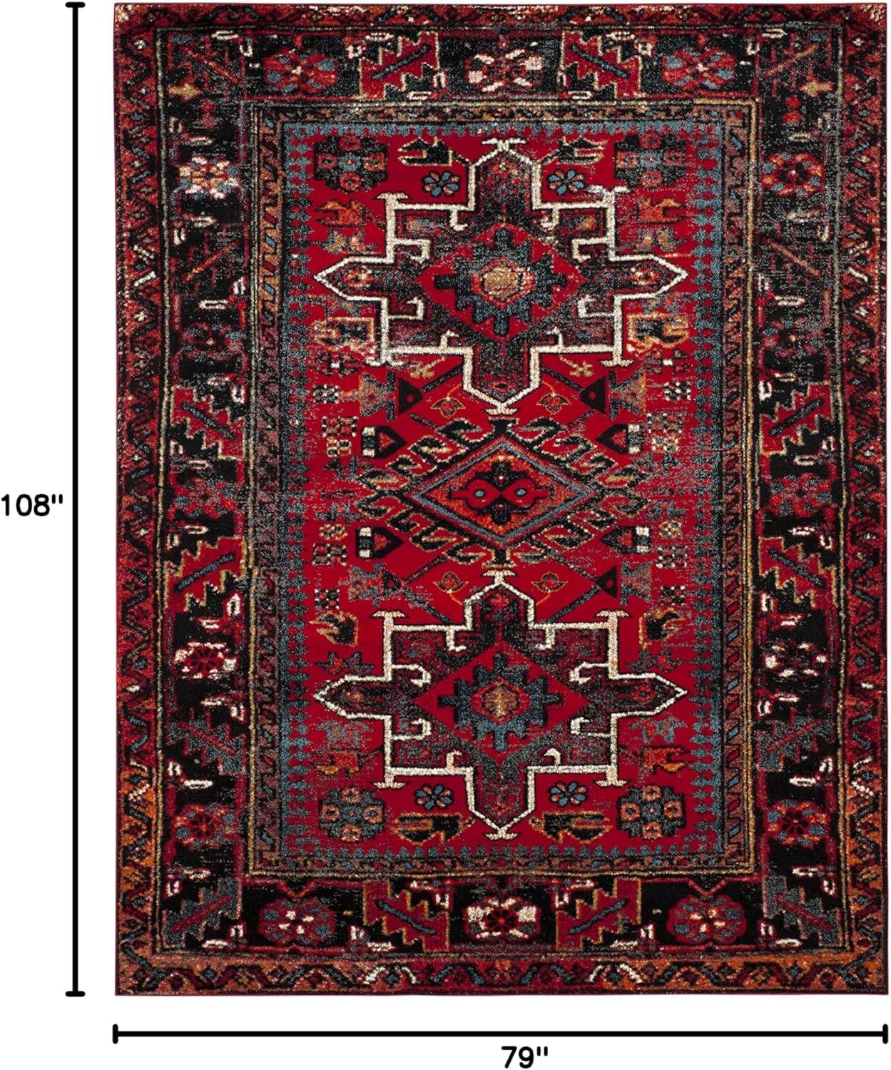 image:imageSAFAVIEH Vintage Hamadan Collection Area Rug 8 Round Red amp Multi Traditional Persian Design NonShedding amp Easy to Clean Ideal for Living Room Bedroom Dining Space VTH211ARedMulti