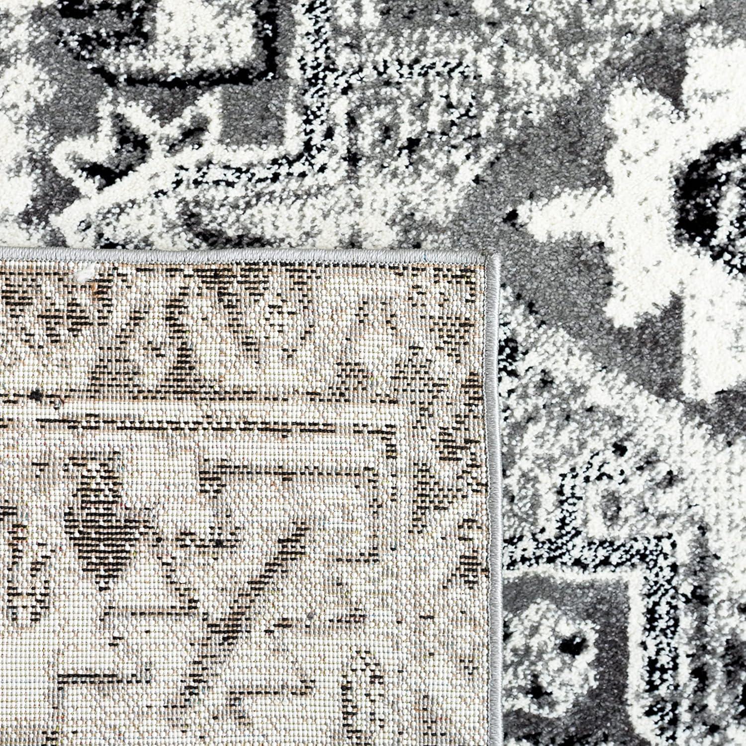 image:imageSAFAVIEH Vintage Hamadan Collection Area Rug 8 Round Red amp Multi Traditional Persian Design NonShedding amp Easy to Clean Ideal for Living Room Bedroom Dining Space VTH211AGreyIvory