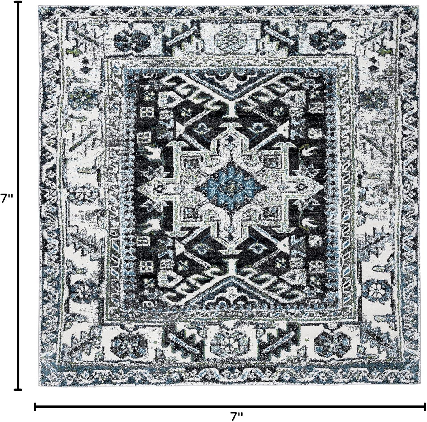 image:imageSAFAVIEH Vintage Hamadan Collection Area Rug 8 Round Red amp Multi Traditional Persian Design NonShedding amp Easy to Clean Ideal for Living Room Bedroom Dining Space VTH211ADark GreyIvory