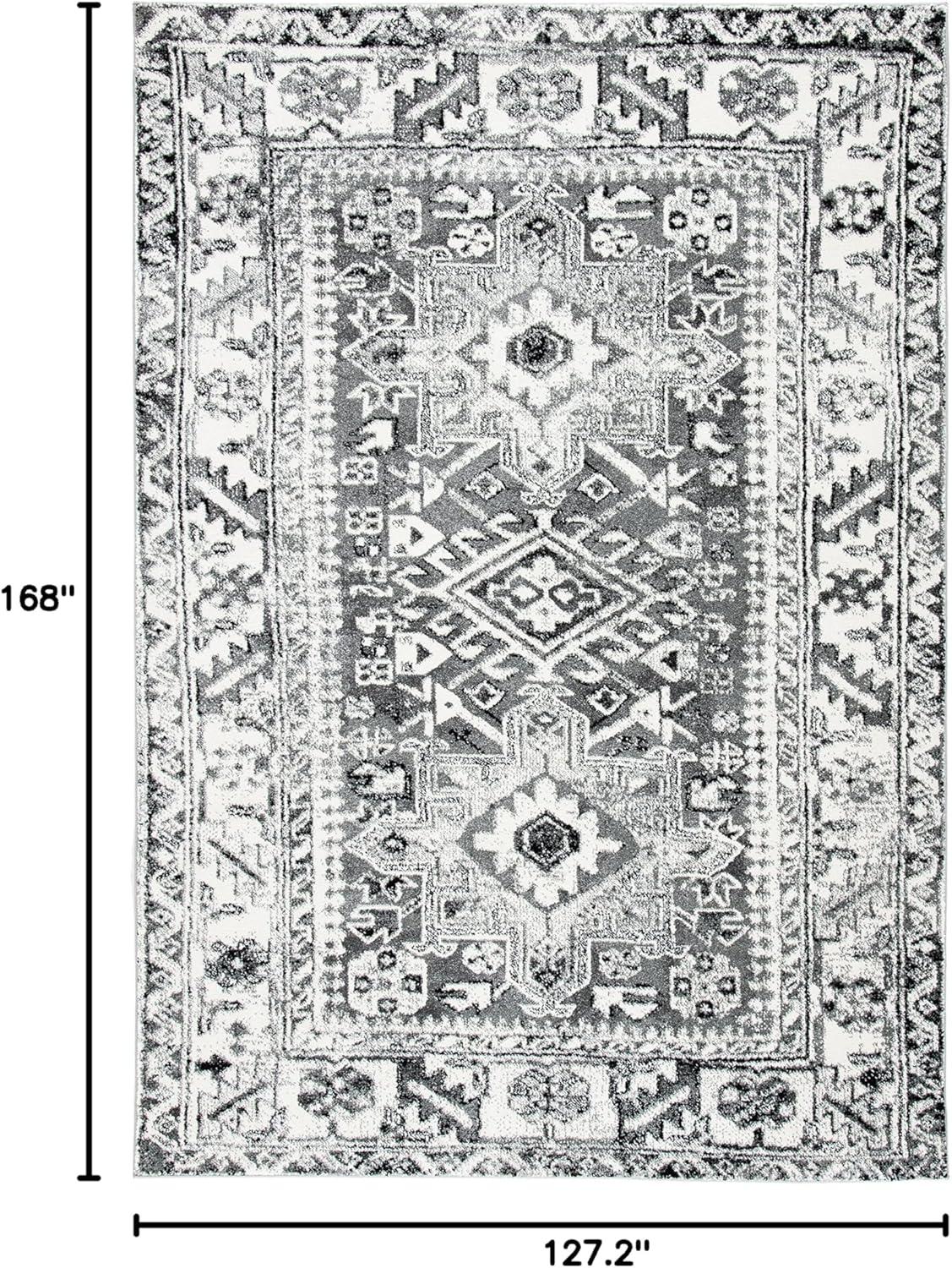 image:imageSAFAVIEH Vintage Hamadan Collection Area Rug 8 Round Red amp Multi Traditional Persian Design NonShedding amp Easy to Clean Ideal for Living Room Bedroom Dining Space VTH211AGreyIvory