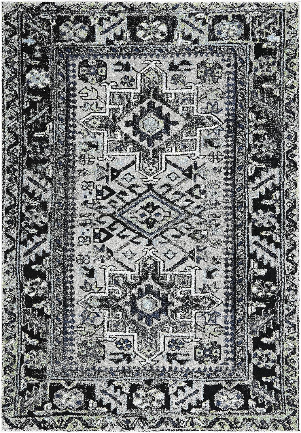 image:imageSAFAVIEH Vintage Hamadan Collection Area Rug 8 Round Red amp Multi Traditional Persian Design NonShedding amp Easy to Clean Ideal for Living Room Bedroom Dining Space VTH211ALight GreyDark Grey