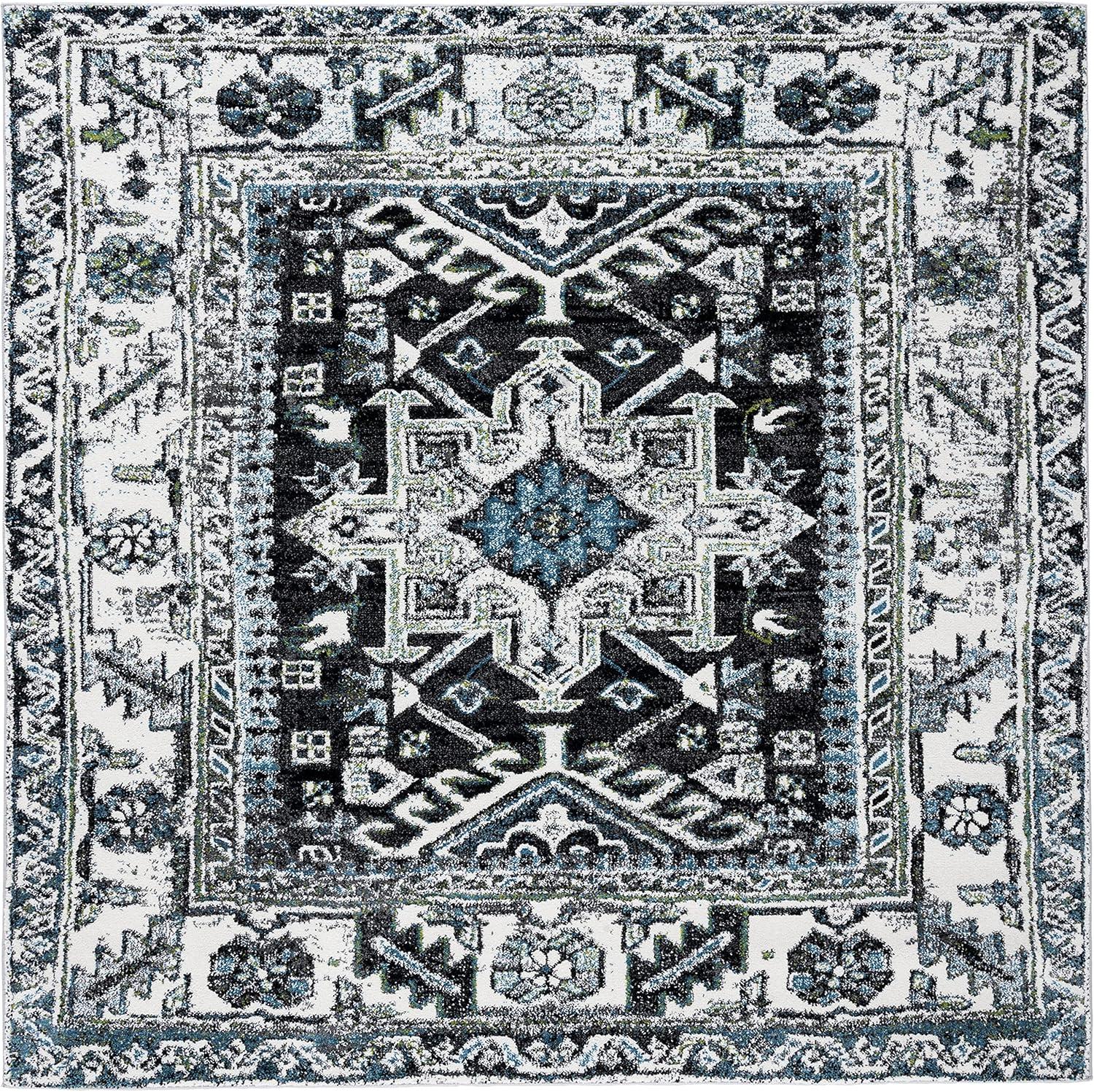 image:imageSAFAVIEH Vintage Hamadan Collection Area Rug 8 Round Red amp Multi Traditional Persian Design NonShedding amp Easy to Clean Ideal for Living Room Bedroom Dining Space VTH211ADark GreyIvory