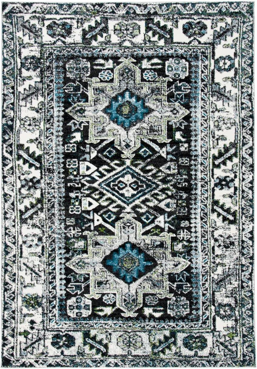 image:imageSAFAVIEH Vintage Hamadan Collection Area Rug 8 Round Red amp Multi Traditional Persian Design NonShedding amp Easy to Clean Ideal for Living Room Bedroom Dining Space VTH211ADark GreyIvory