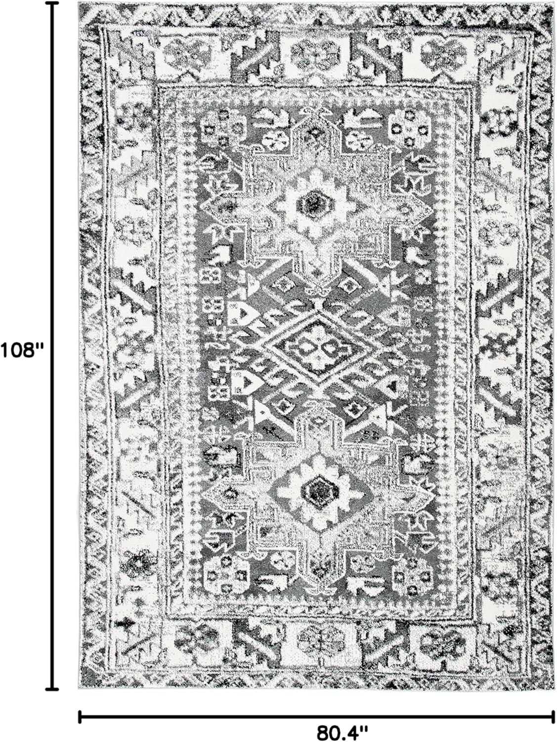 image:imageSAFAVIEH Vintage Hamadan Collection Area Rug 8 Round Red amp Multi Traditional Persian Design NonShedding amp Easy to Clean Ideal for Living Room Bedroom Dining Space VTH211AGreyIvory