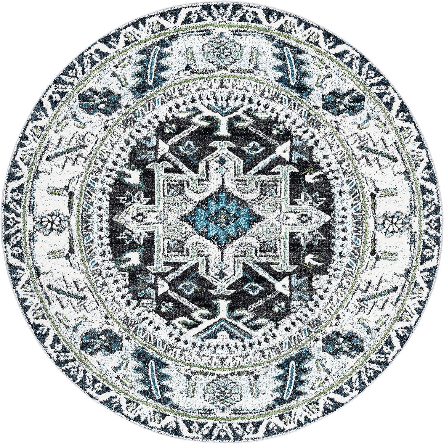 image:imageSAFAVIEH Vintage Hamadan Collection Area Rug 8 Round Red amp Multi Traditional Persian Design NonShedding amp Easy to Clean Ideal for Living Room Bedroom Dining Space VTH211ADark GreyIvory