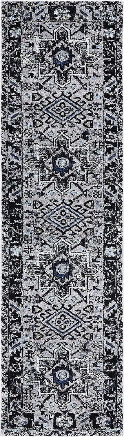 image:imageSAFAVIEH Vintage Hamadan Collection Area Rug 8 Round Red amp Multi Traditional Persian Design NonShedding amp Easy to Clean Ideal for Living Room Bedroom Dining Space VTH211ALight GreyDark Grey