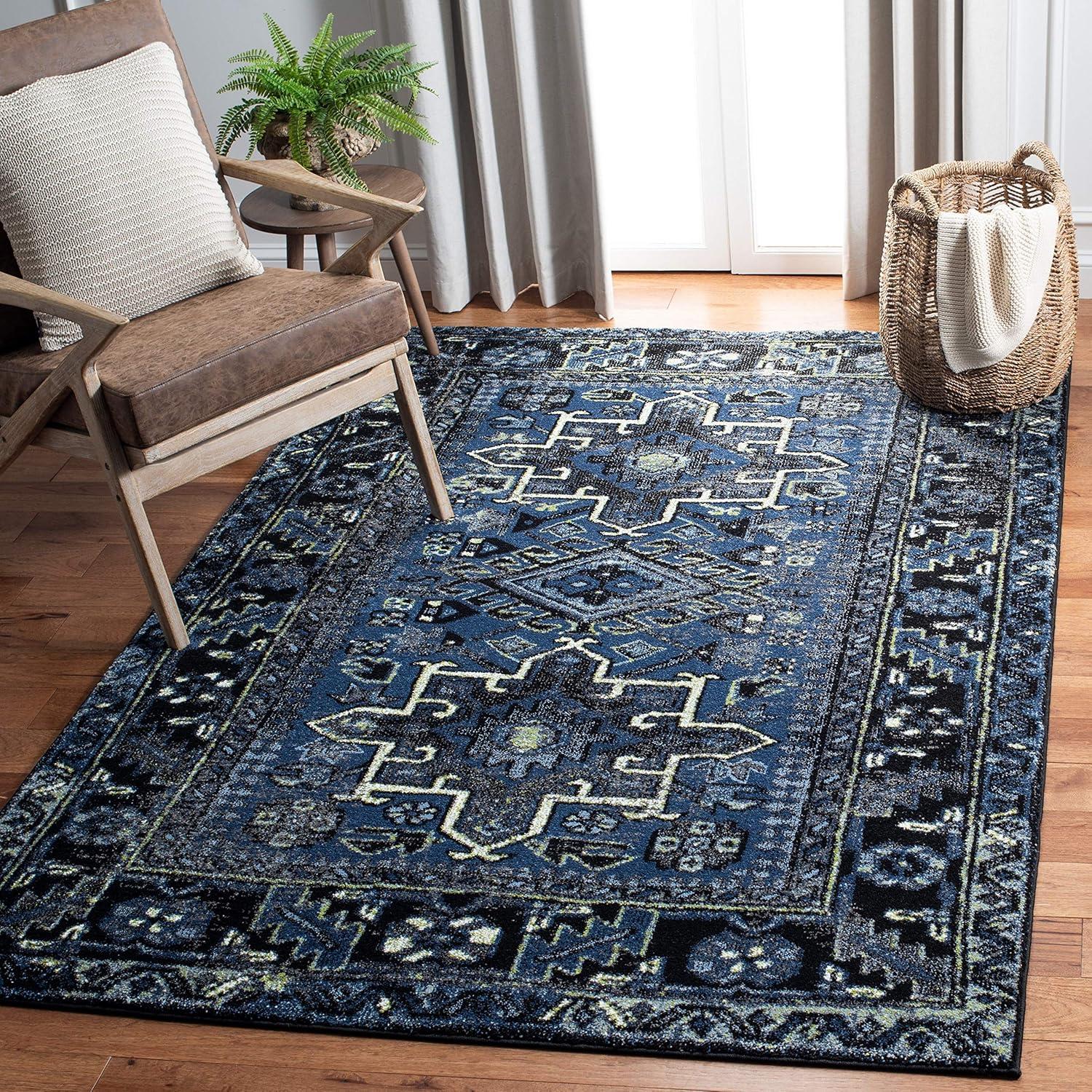 image:imageSAFAVIEH Vintage Hamadan Collection Area Rug 8 Round Red amp Multi Traditional Persian Design NonShedding amp Easy to Clean Ideal for Living Room Bedroom Dining Space VTH211ABlueGrey